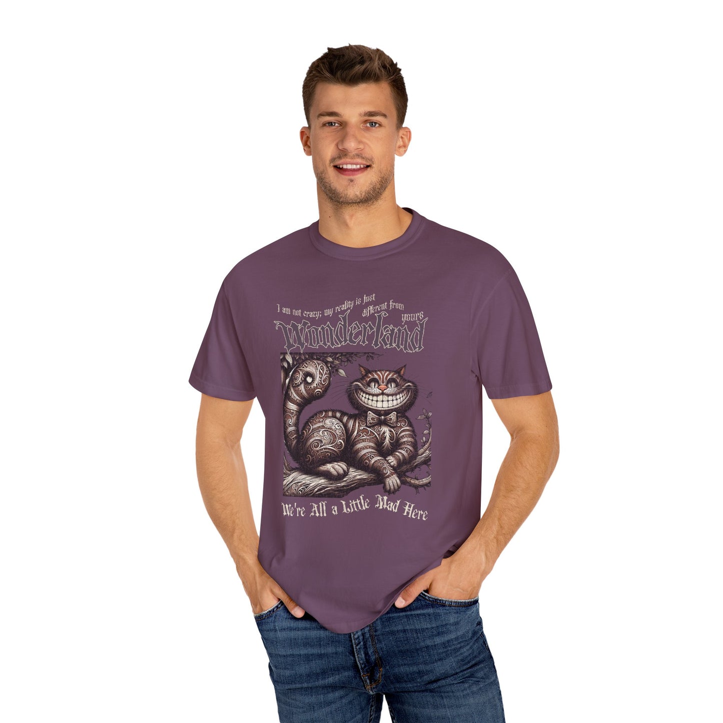 Cheshire Cat Alice in Wonderland TShirt Comfort Colors Oversized T-Shirt Dark Academia Mad Hatter Tea Party Bookish Book Lover Booktok Gift