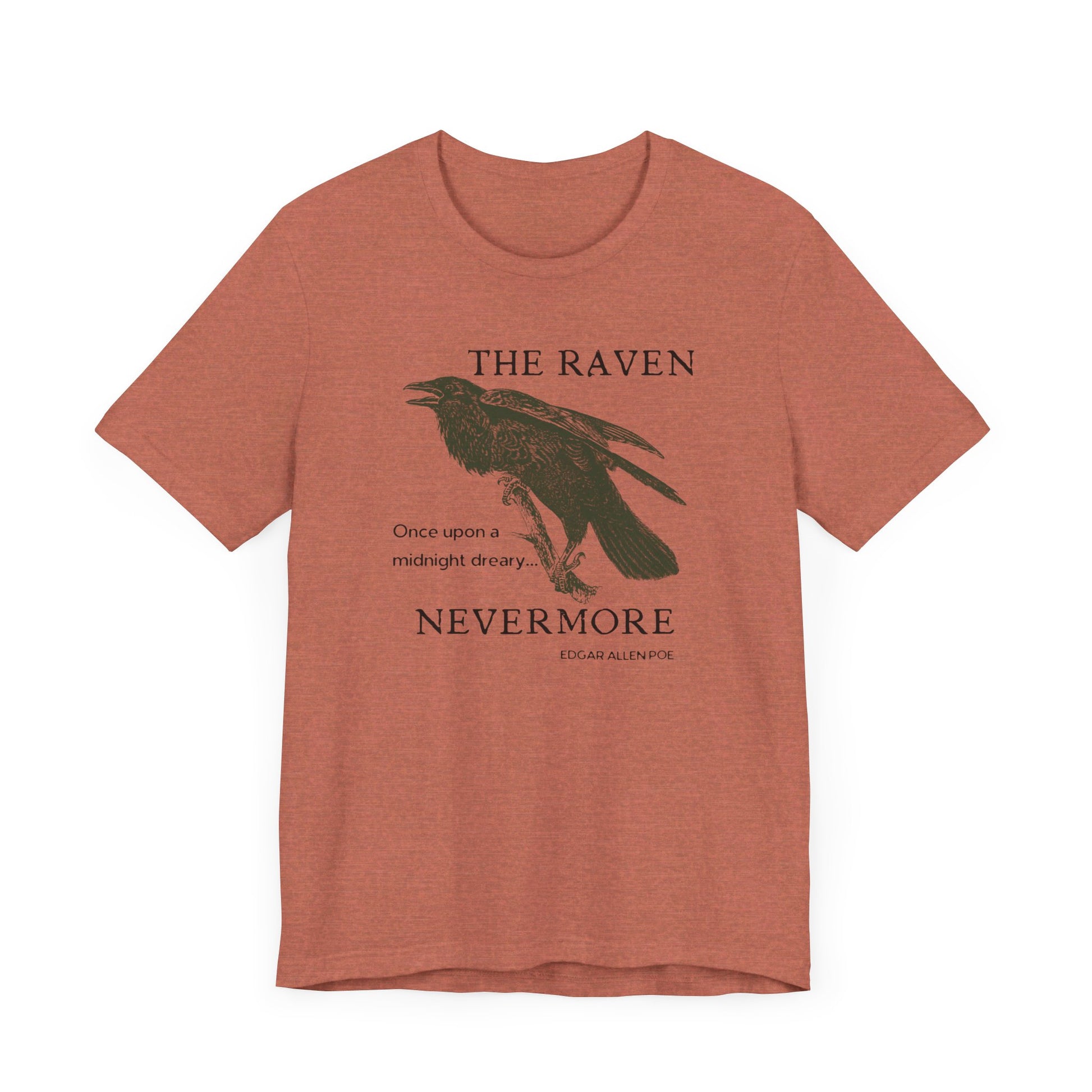 Halloween Vintage The Raven TShirt, Spooky Season Tee, Trick or Treating Shirt, Halloween Party T-Shirt, Edgar Allen Poe, Nevermore, Gothic T-Shirt Printify