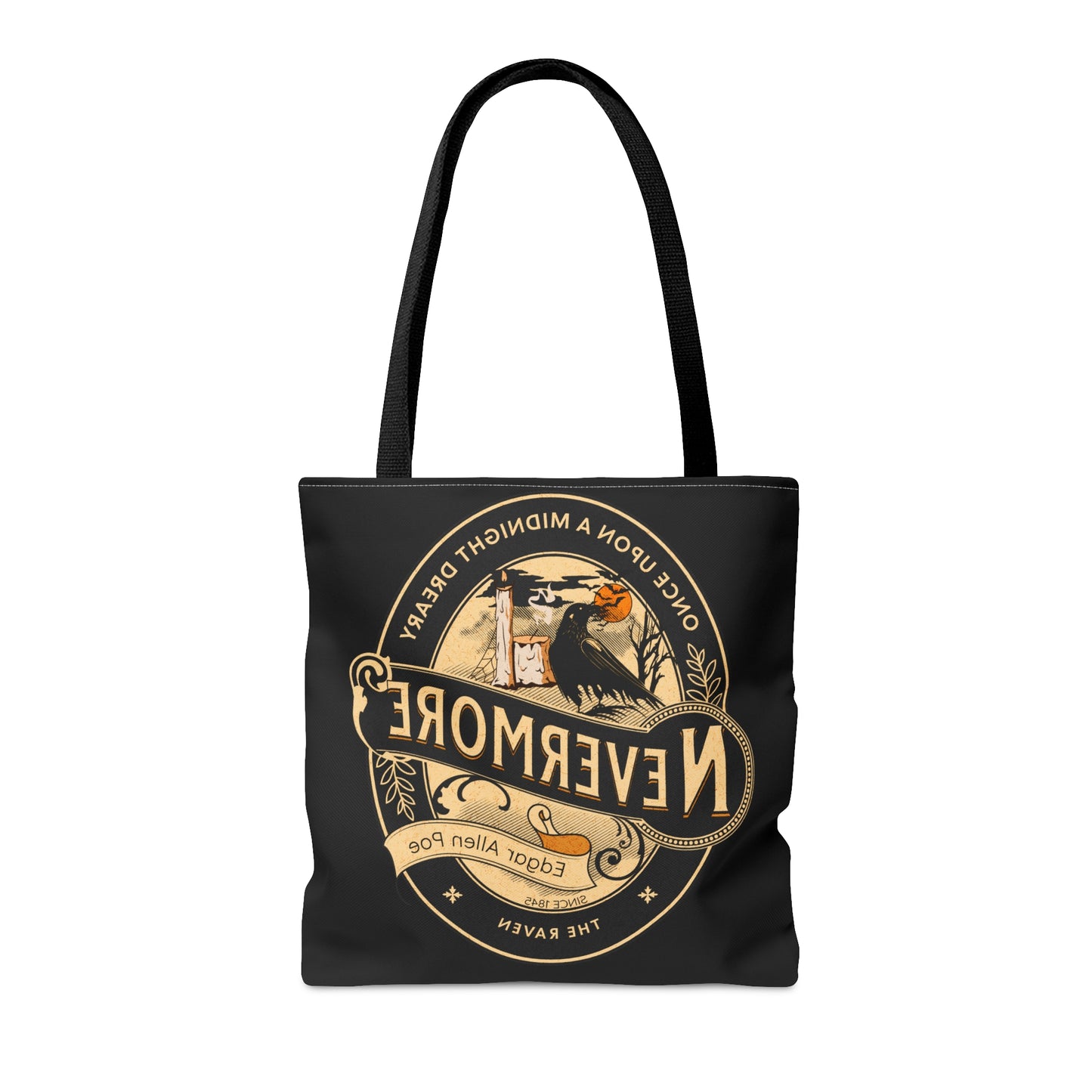 Edgar Allan Poe Tote Bag, The Raven Vintage Poetry Lover Shoulder Bag, Dark Academia, Literary, Bookish, Bookclub Gift, Fall Autumn Gift Bags Printify