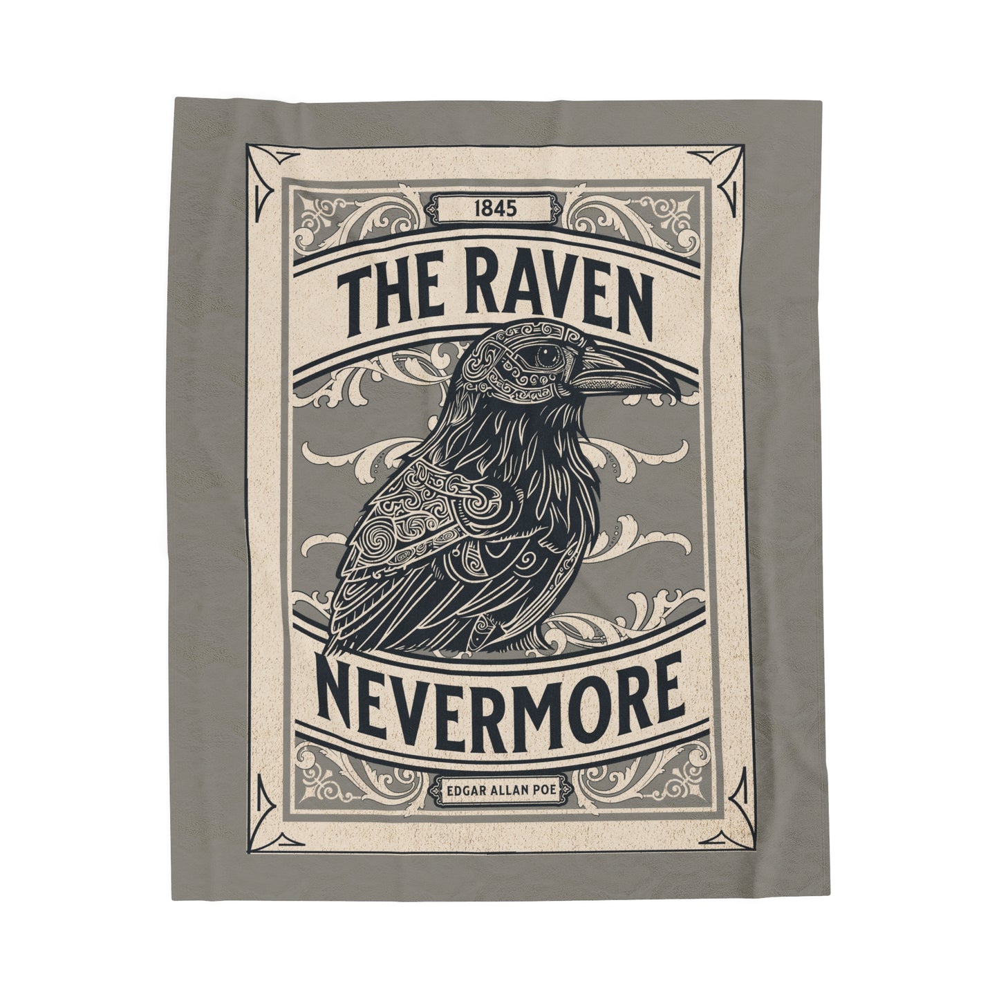 Edgar Allan Poe, Nevermore The Raven Throw Blanket, Book Lover Reading Blanket, Gothic Light, Dark Academia, Horror Movie Watching Blanket All Over Prints Printify 50" × 60"