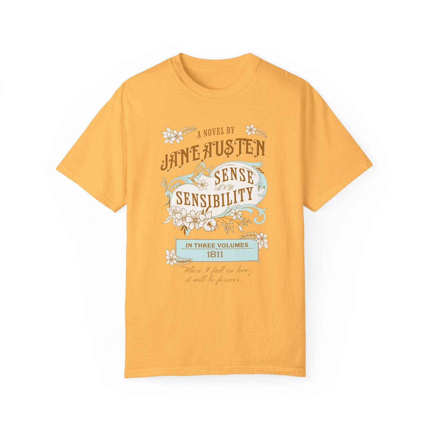 Jane Austen T-Shirt, Sense & Sensibility Historical Romance Comfort Colors Tee, Bookish Literary Jane Austen Fan Art Gift for Her, Readers, T-Shirt Printify Citrus S