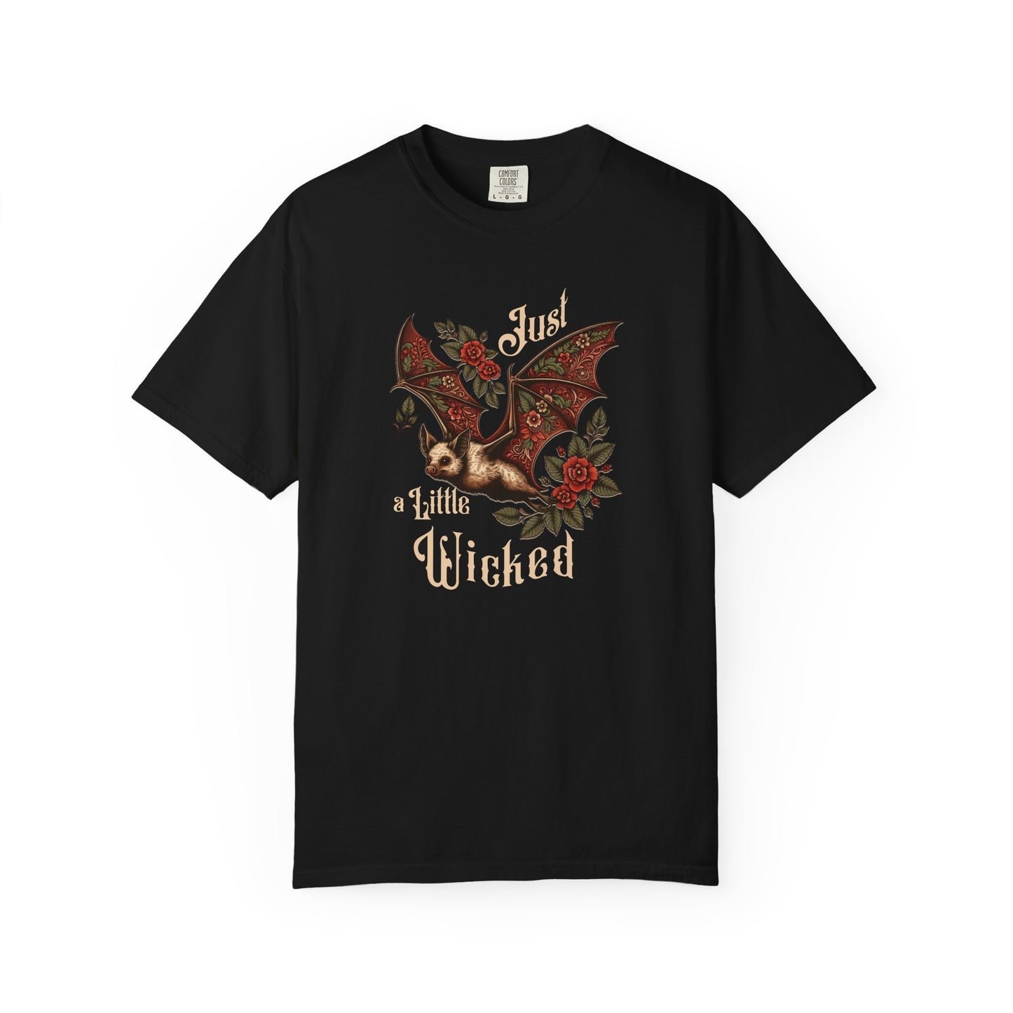 Bat Retro Goth TShirt Vintage Grunge Style Bat Shirt For Halloween Party Spooky Vibes Witchy Dark Academia Comfort Colors Oversized Shirt T-Shirt Printify Black S