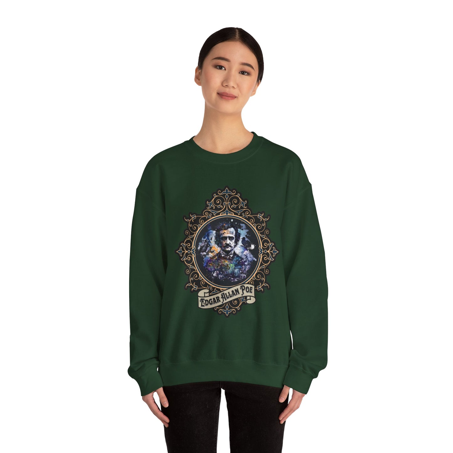 Edgar Allan Poe, Poet, Poetry Lover Sweatshirt, Book Lover, Halloween, Haunting Gothic Gift, Light, Dark Academia, Horror Movie Sweater Sweatshirt Printify