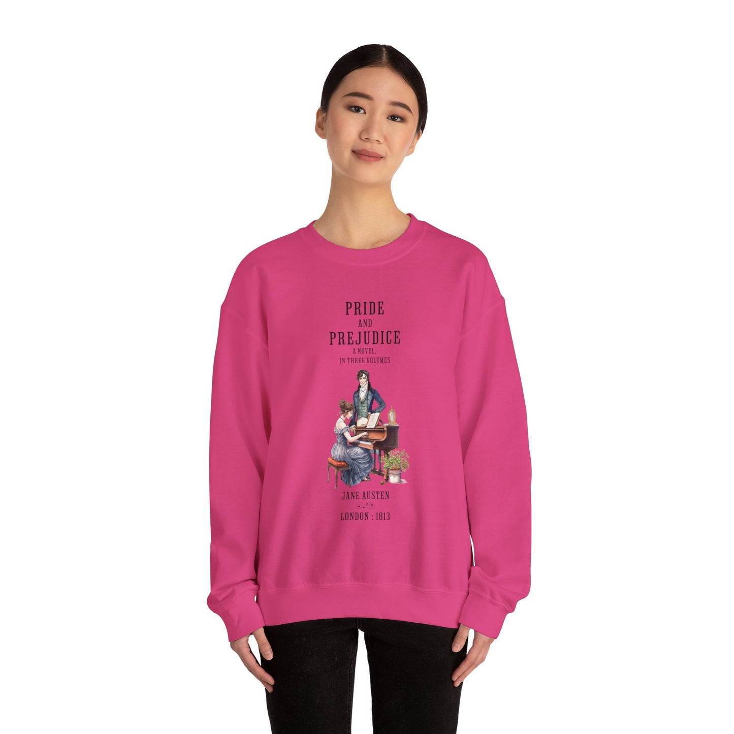 Jane Austen Sweatshirt, Pride & Prejudice Historical Romance Sweater, Bookish Literary Jane Austen Fan Art Gift for Her, Bookclub Shirt Sweatshirt Printify