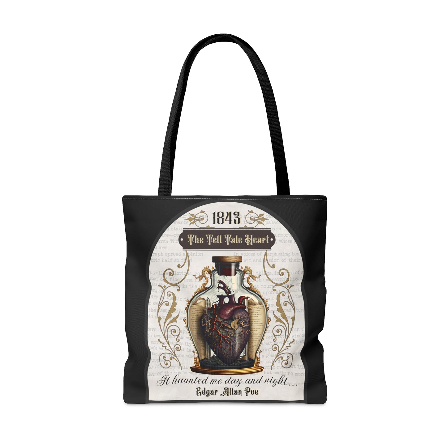 Edgar Allan Poe Tote Bag, The Tell Tale Heart, Vintage Poetry Lover Shoulder Bag, Dark Academia, Literary Bookish, Bookclub Gift, Autumn Bag Bags Printify