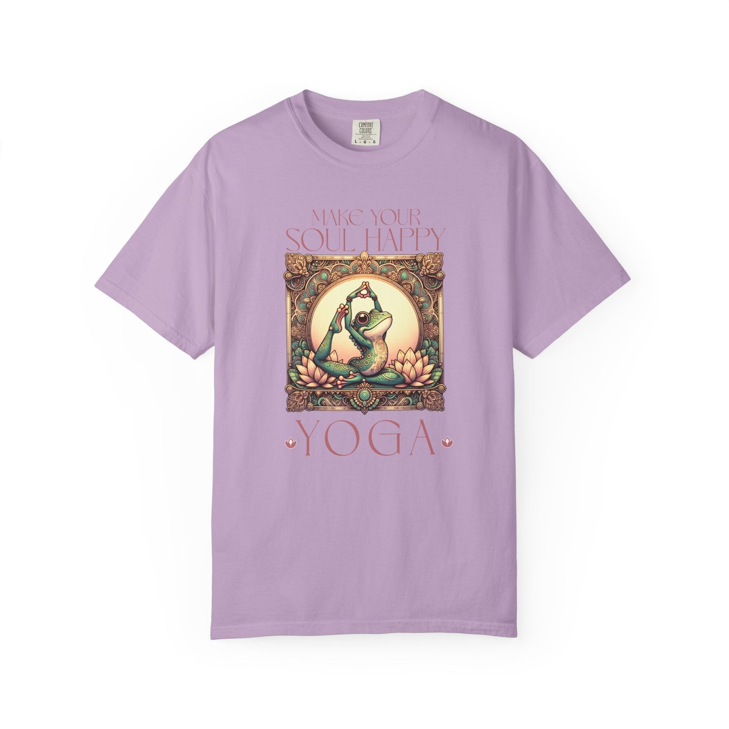 Yoga Frog Make Your Soul Happy Unisex T-Shirt, Casual Wear, Highlander Fan Gift, T-Shirt Printify Orchid S