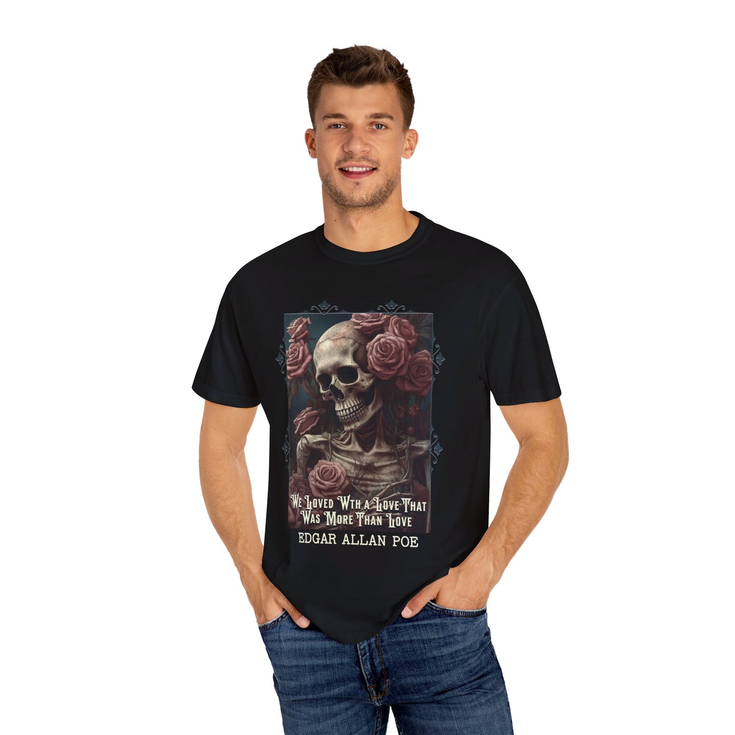 Edgar Allan Poe T-Shirt, Annabel-Lee Novel Vintage Book, Reading Lover Shirt, Halloween, Gothic, Light Academia Gift, Comfort Colours TShirt T-Shirt Printify