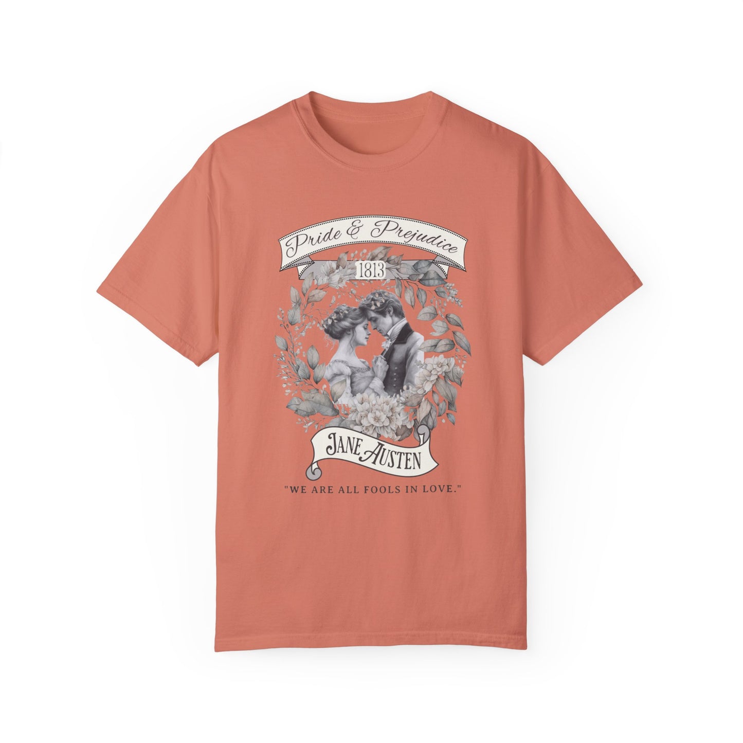Pride and Prejudice T-Shirt Jane Austen Historical Romance Reader T-Shirt Printify Terracotta S