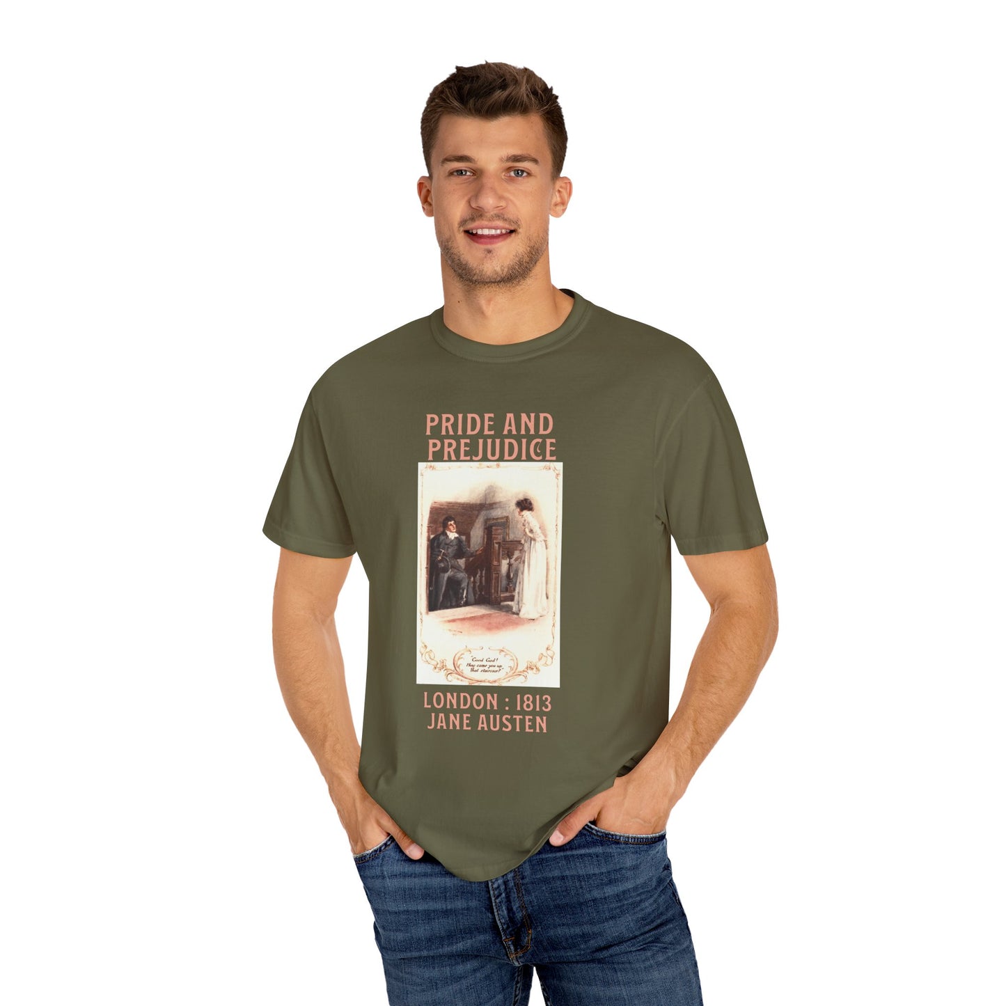 Jane Austen Comfort Colors TShirt, Pride & Prejudice Historical Romance, Bookish Literary Jane Austen Fan Art, Gift for Her Bookclub Tee T-Shirt Printify