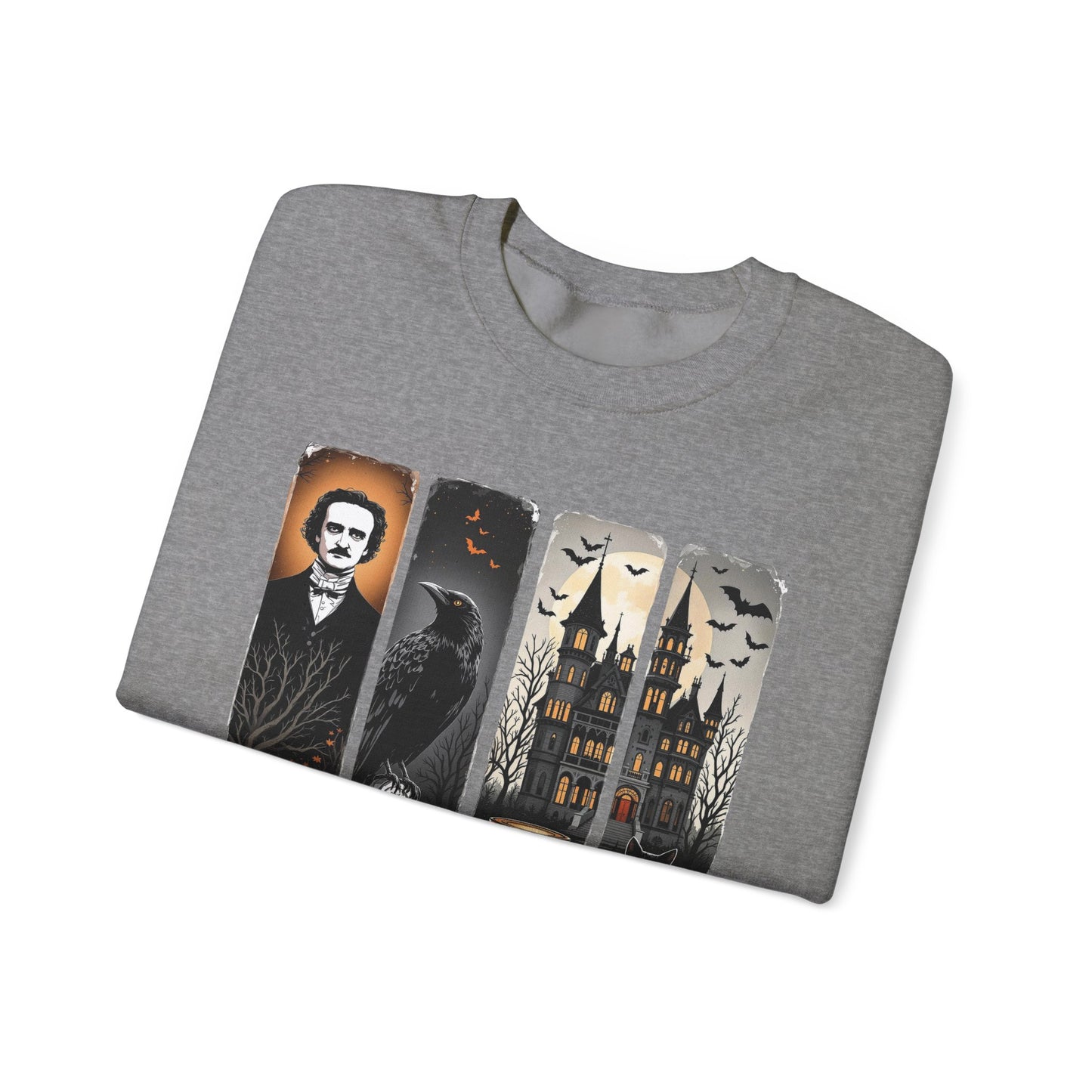 Edgar Allan Poe Sweatshirt The Raven Nevermore Gothic Horror Sweater Dark Academia Macabre Halloween Gift for Book Lovers Birthday Christmas