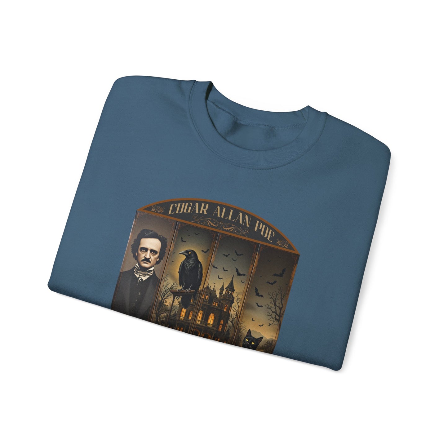 Edgar Allan Poe Sweatshirt The Raven Nevermore Gothic Horror Sweater Dark Academia Macabre Halloween Gift for Book Lovers Birthday Christmas