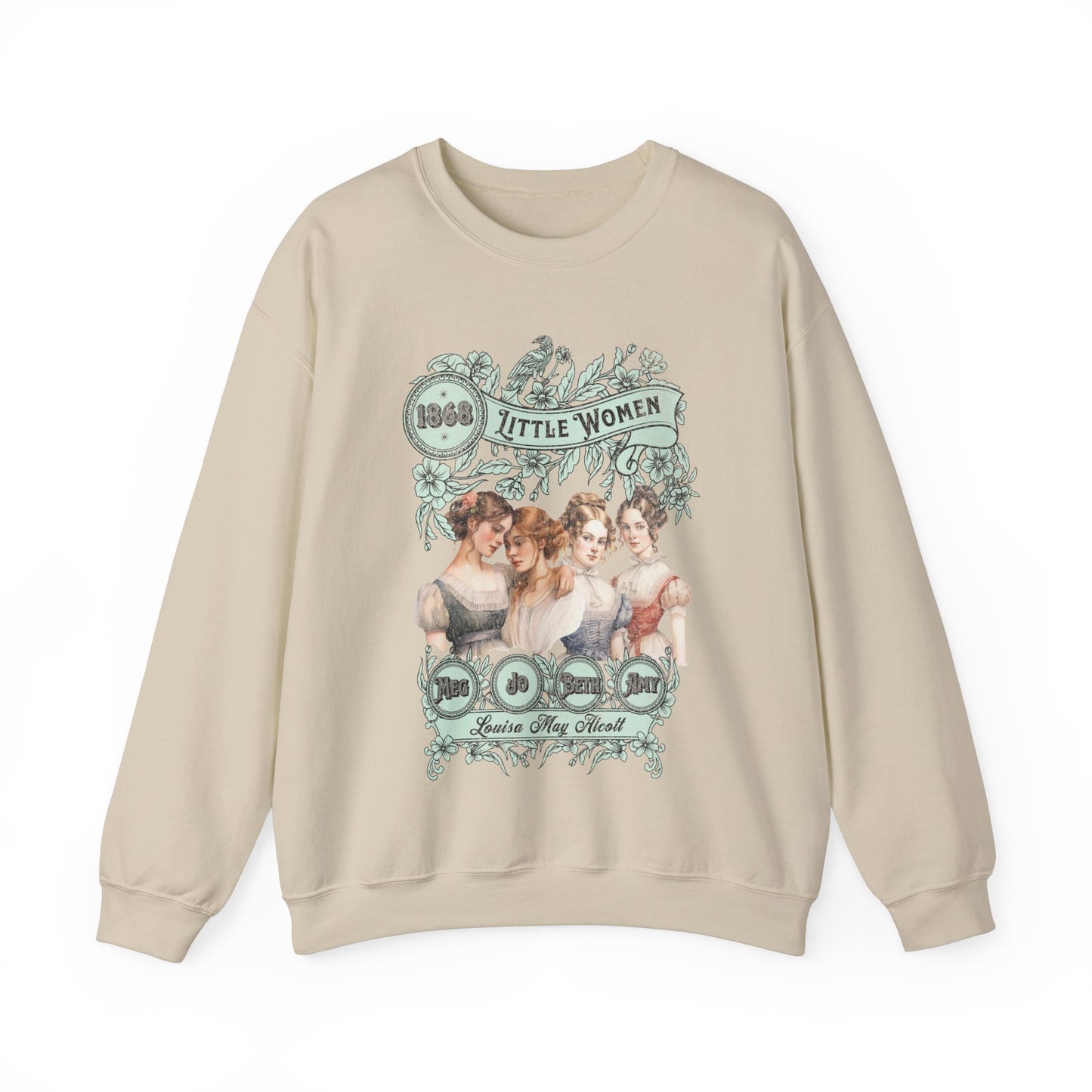 Little Women Sweatshirt, Louisa May Alcott Historical Romance Sweater, Bookish Literary Fan Art Gift, Gift for Her, Bookclub Crewneck Shirt Sweatshirt Printify S Sand