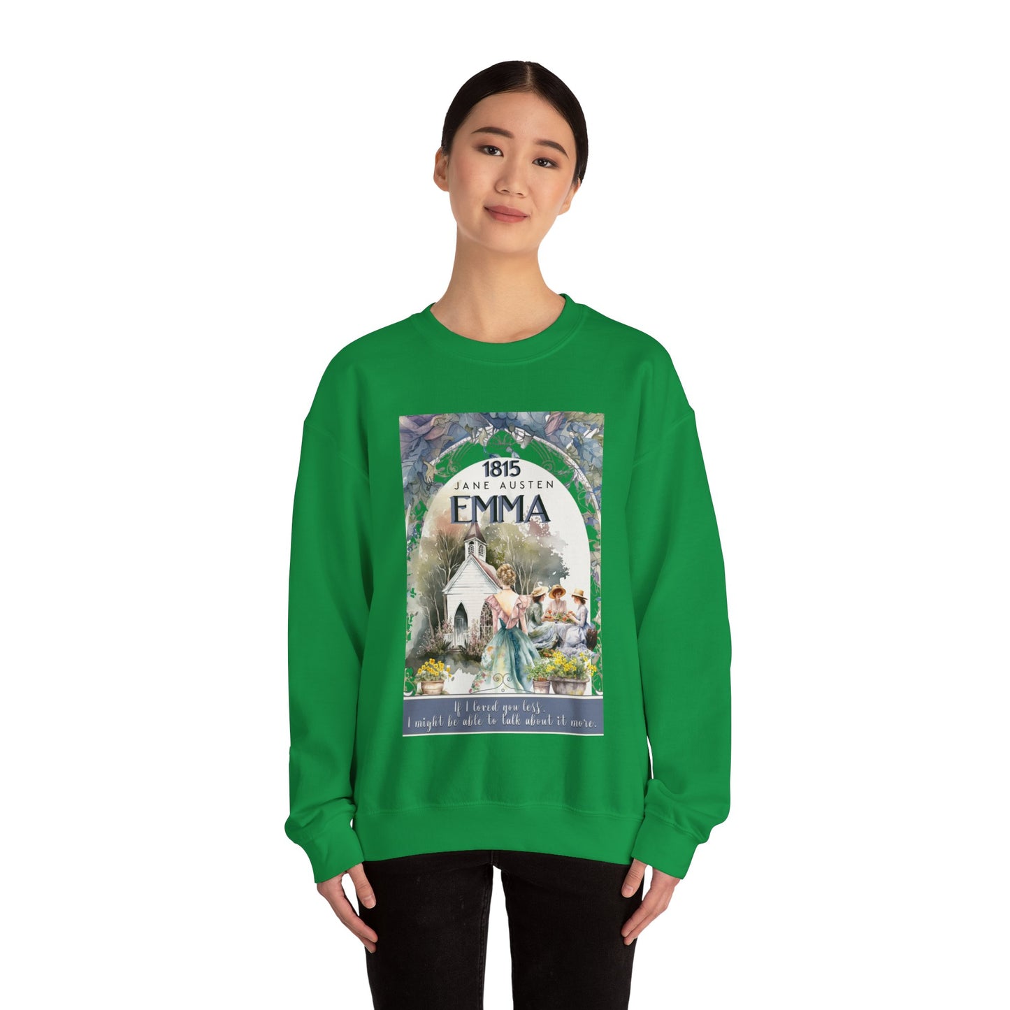 Jane Austen Sweatshirt, Emma Historical Romance Sweater, Bookish Literary Jane Austen Fan Art Gift, Gift for Her, Bookclub Shirt Sweatshirt Printify