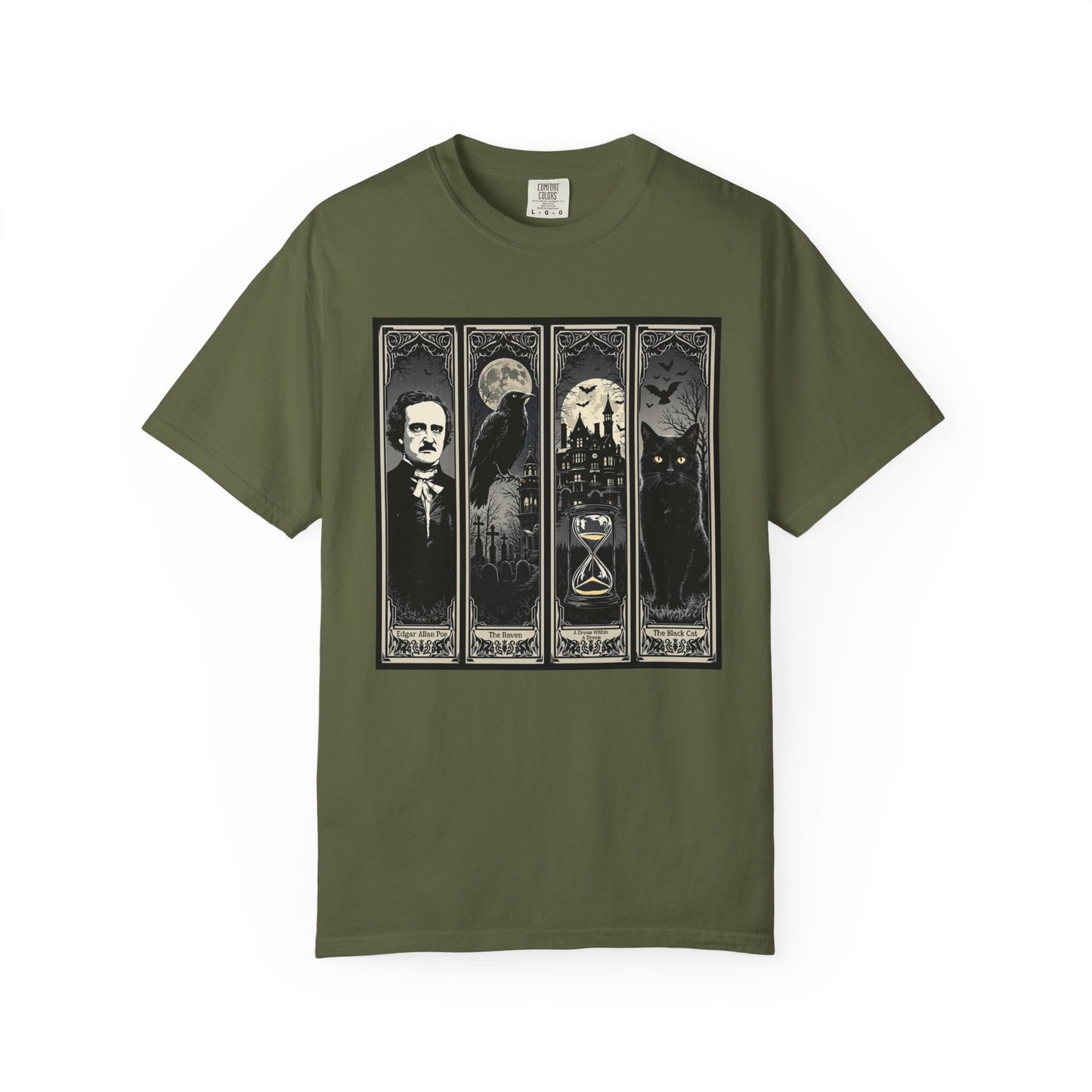 Edgar Allan Poe T-Shirt Gothic Graphic Tee The Raven Nevermore Quote Horror Literature Shirt Dark Academia Aesthetic Halloween Party Gift T-Shirt Printify Hemp S