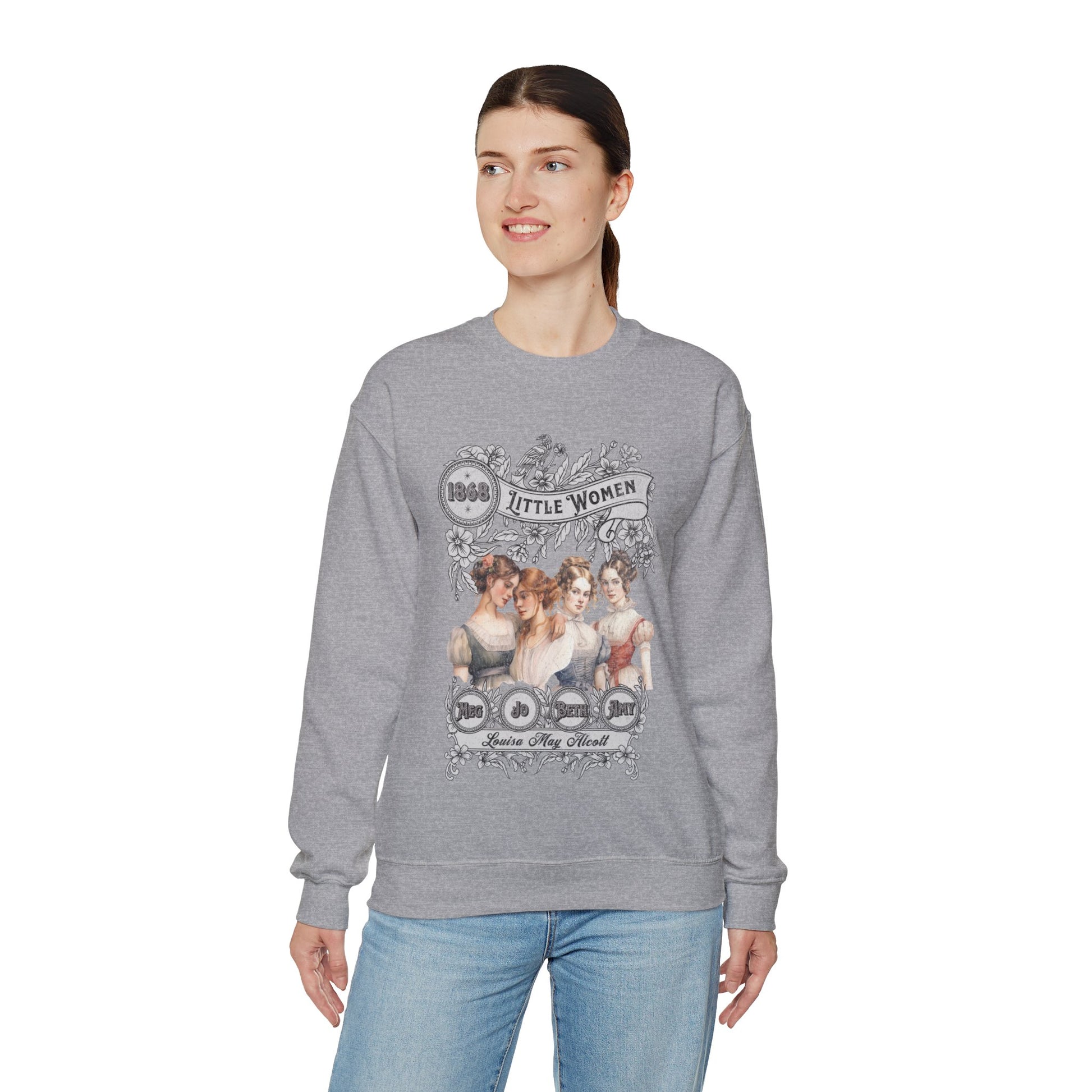 Little Women Sweatshirt, Louisa May Alcott Historical Romance Sweater, Bookish Literary Fan Art Gift, Gift for Her, Bookclub Crewneck Shirt Sweatshirt Printify
