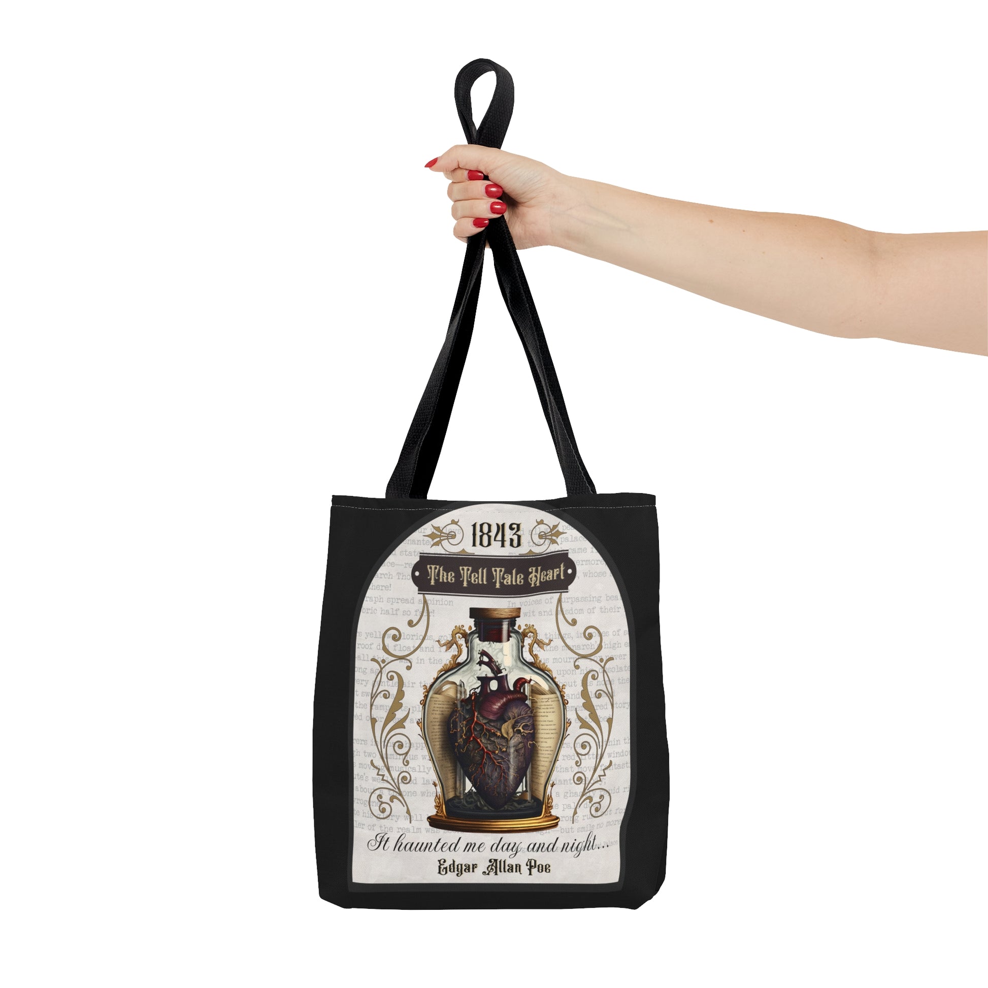 Edgar Allan Poe Tote Bag, The Tell Tale Heart, Vintage Poetry Lover Shoulder Bag, Dark Academia, Literary Bookish, Bookclub Gift, Autumn Bag Bags Printify