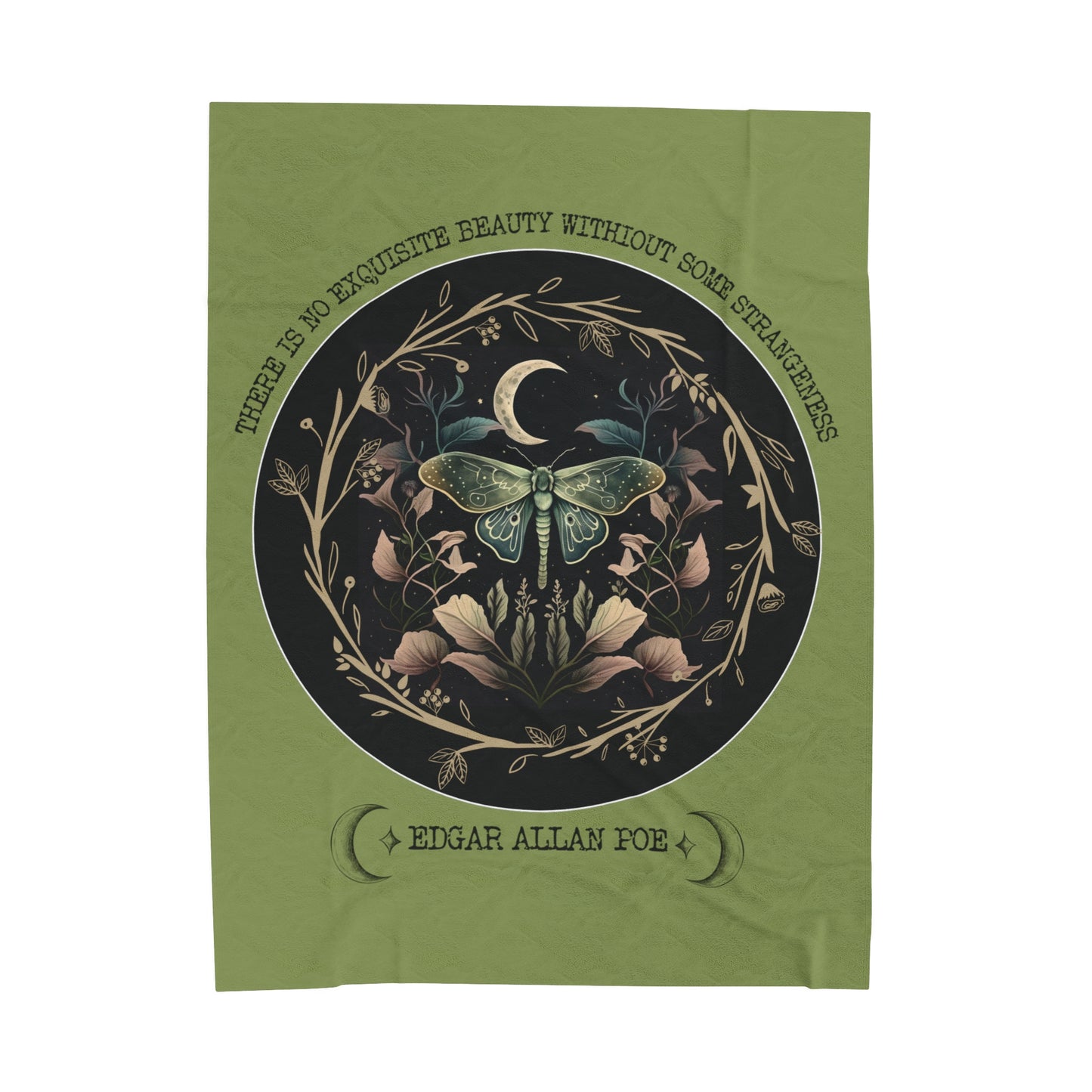 Edgar Allan Poe, Fairycore Nightgarden Throw Blanket, Book Lover Reading Blanket, Gothic Light, Dark Academia, Horror Movie Watching Blanket All Over Prints Printify 60" × 80"
