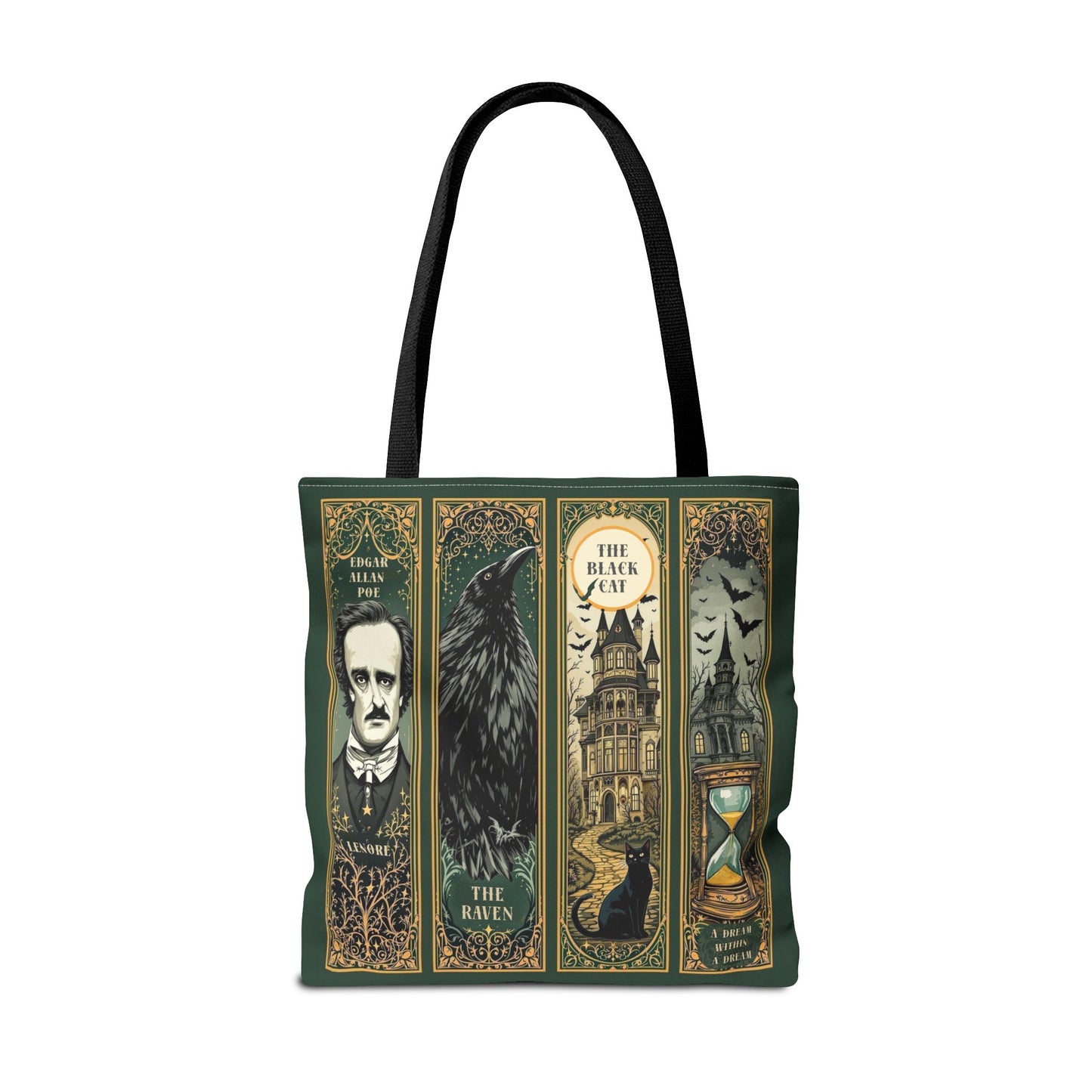 Edgar Allan Poe Tote Bag Gothic Literary Gift for Book Lover Dark Academia Macabre Accessory Halloween Tote Fall School Bag for Poetember Bags Printify