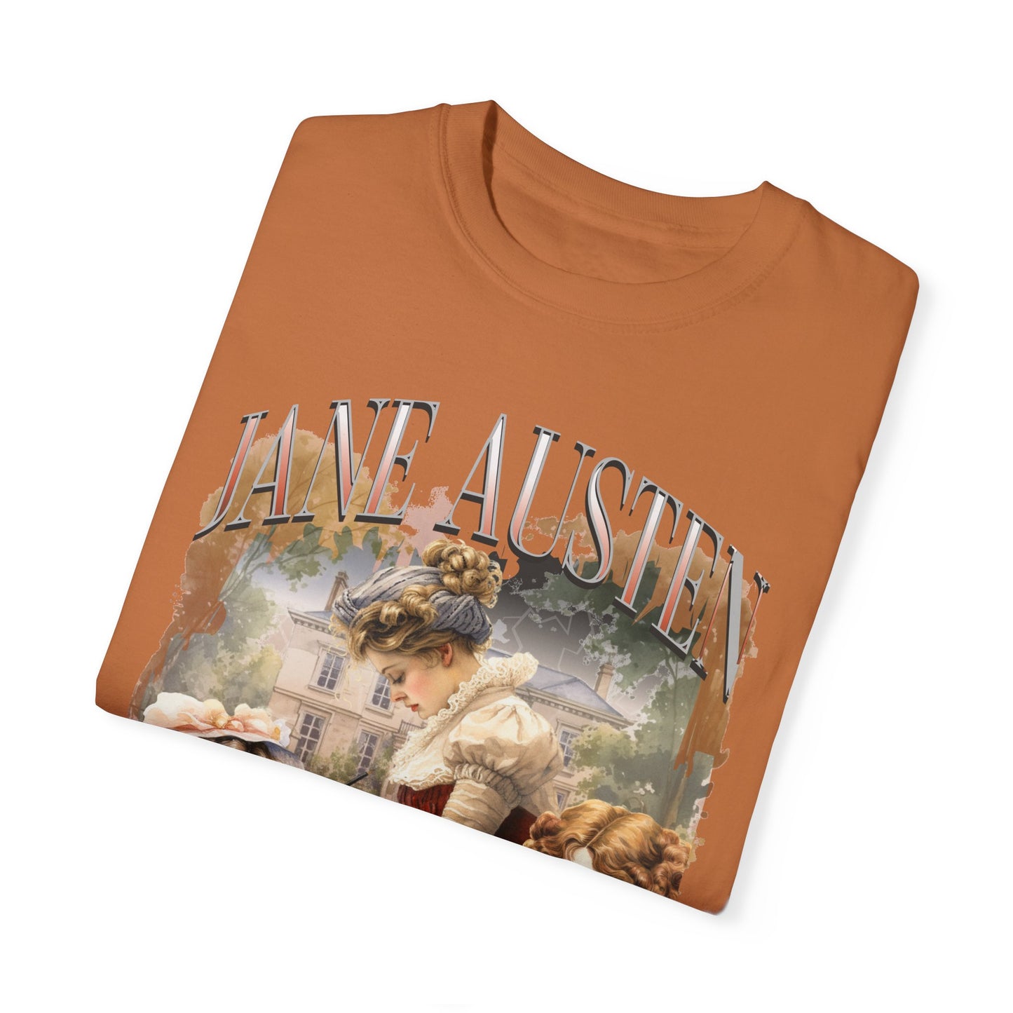Retro Jane Austen Unisex Garment-Dyed T-shirt T-Shirt Printify