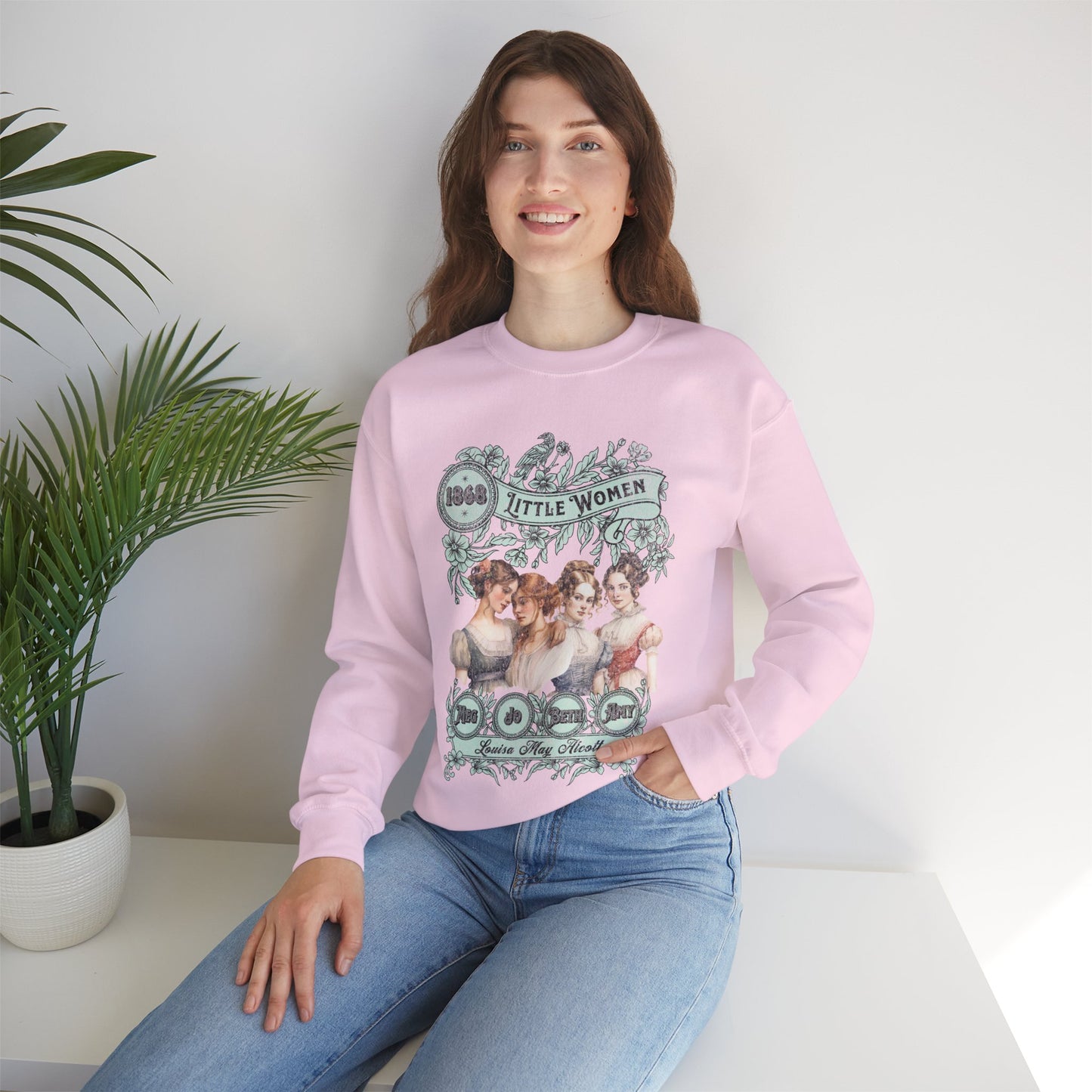 Little Women Sweatshirt, Louisa May Alcott Historical Romance Sweater, Bookish Literary Fan Art Gift, Gift for Her, Bookclub Crewneck Shirt Sweatshirt Printify