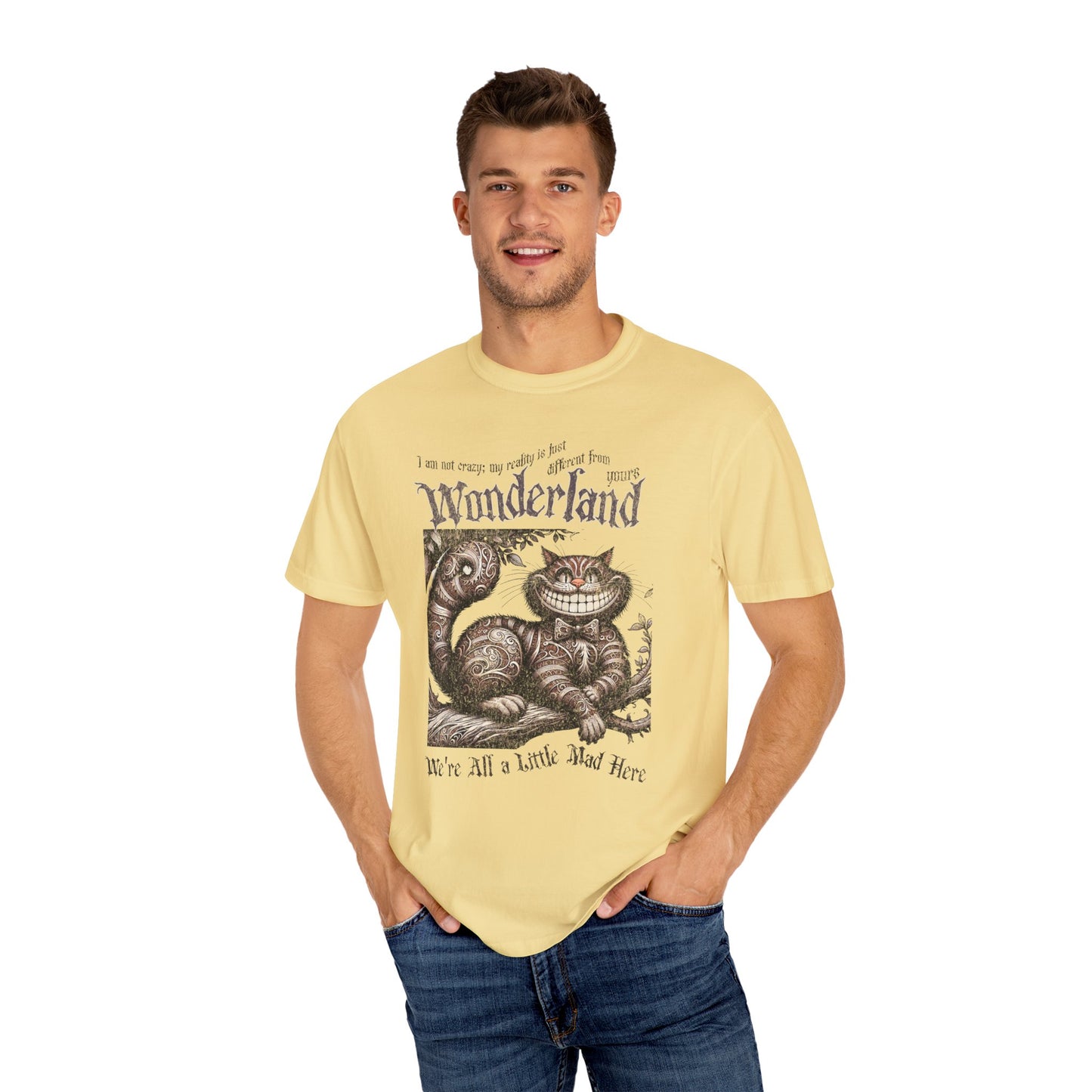 Cheshire Cat Alice in Wonderland TShirt Comfort Colors Oversized T-Shirt Dark Academia Mad Hatter Tea Party Bookish Book Lover Booktok Gift