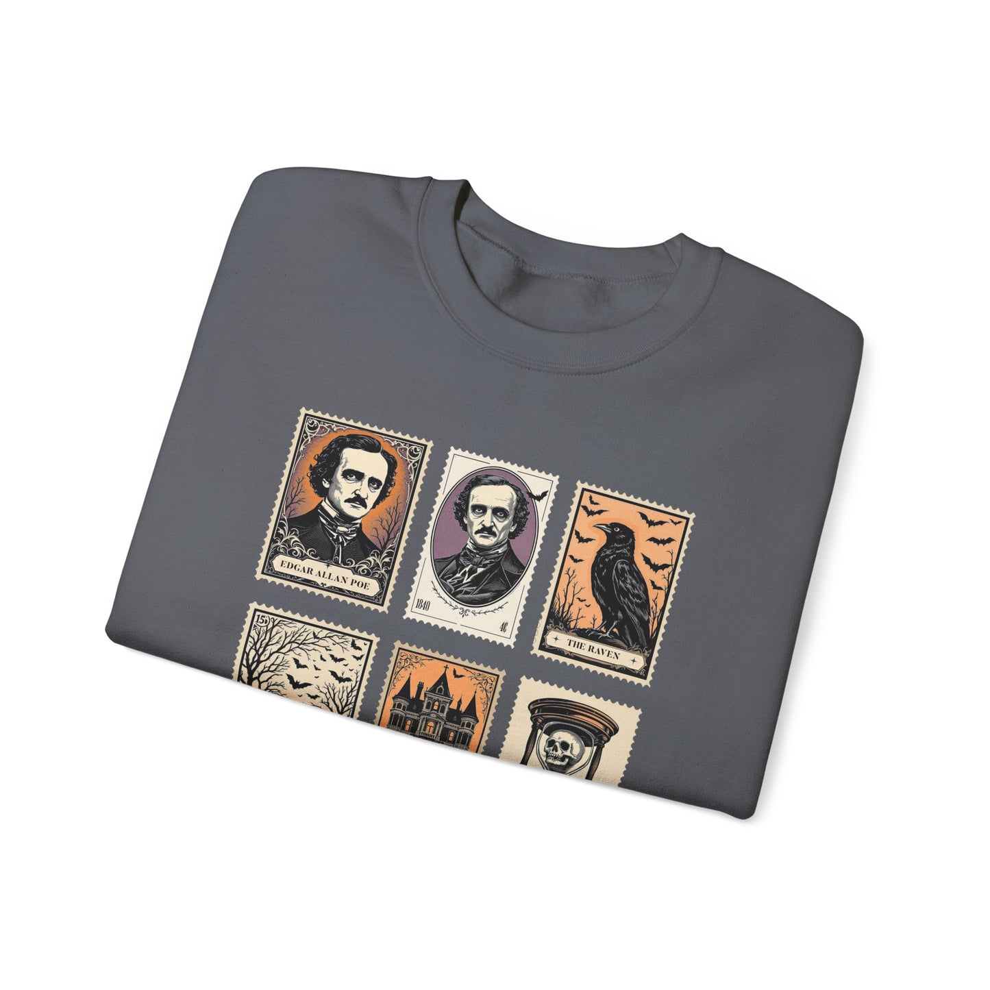 Edgar Allan Poe Sweatshirt The Raven Nevermore Gothic Horror Sweater Dark Academia Macabre Halloween Gift for Book Lovers Birthday Christmas