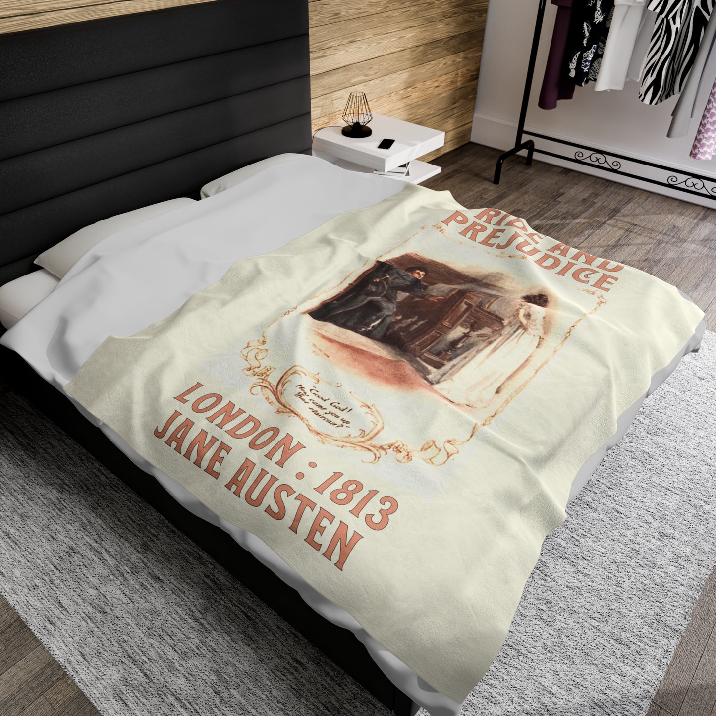 Jane Austen Plush Throw Blanket, Pride And Prejudice Historical Romance Gift, Bookish Literary Jane Austen Fan Art, Gift for Her, Bookclub All Over Prints Printify