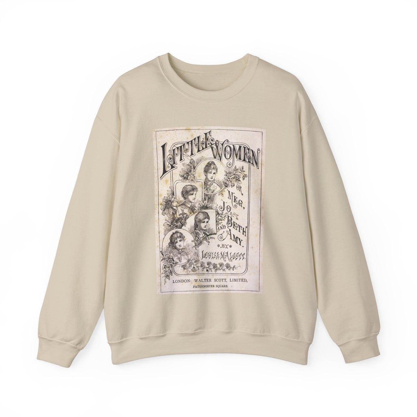 Little Women Sweatshirt, Louisa May Alcott Historical Romance Sweater, Bookish Literary Fan Art Gift, Gift for Her, Bookclub Crewneck Shirt Sweatshirt Printify S Sand