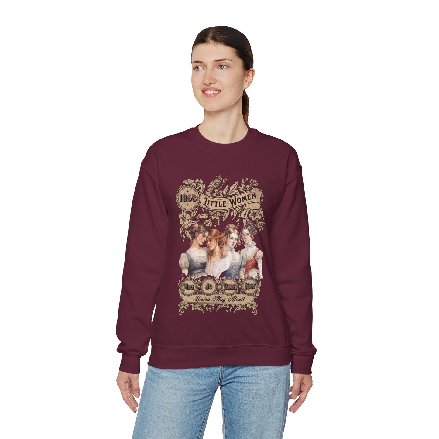 Little Women Sweatshirt, Louisa May Alcott Historical Romance Sweater, Bookish Literary Fan Art Gift, Gift for Her, Bookclub Crewneck Shirt Sweatshirt Printify