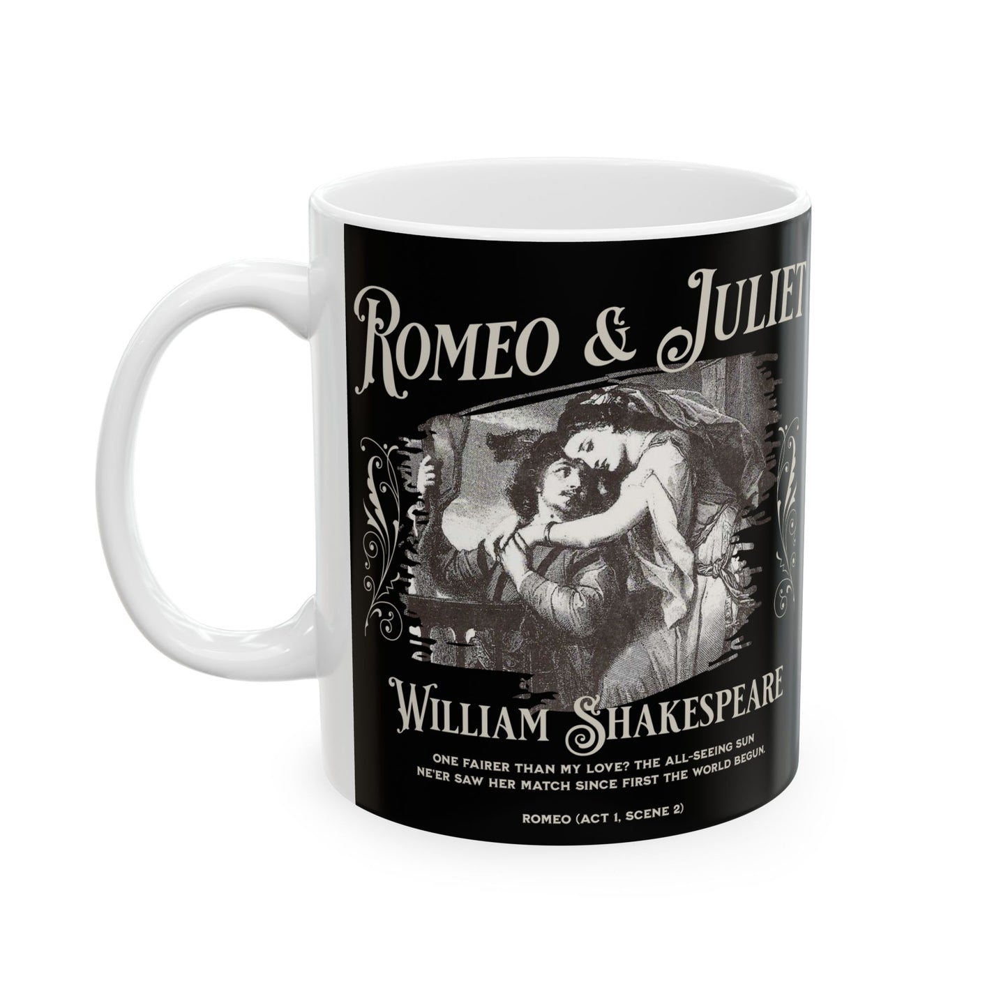 Romeo & Juliet Coffee Mug William Shakespeare Fan Gift For Theatre Lovers Dark Academia Gift Bookish Merch Playwrite Actor Gift For Birthday Mug Printify