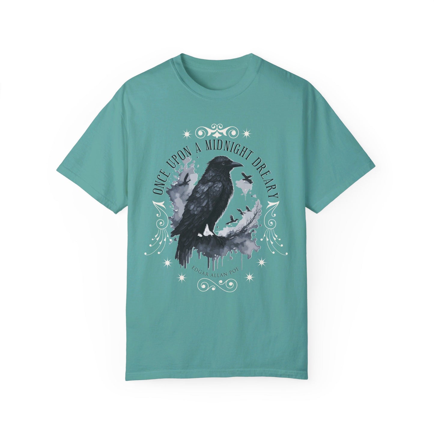 Edgar Allan Poe Shirt, The Raven Nevermore Poet, Poetry Lover Tee, Book, Reading Lover Shirt, Gothic, Light Academia Gifts, Comfort Colours T-Shirt Printify Seafoam S