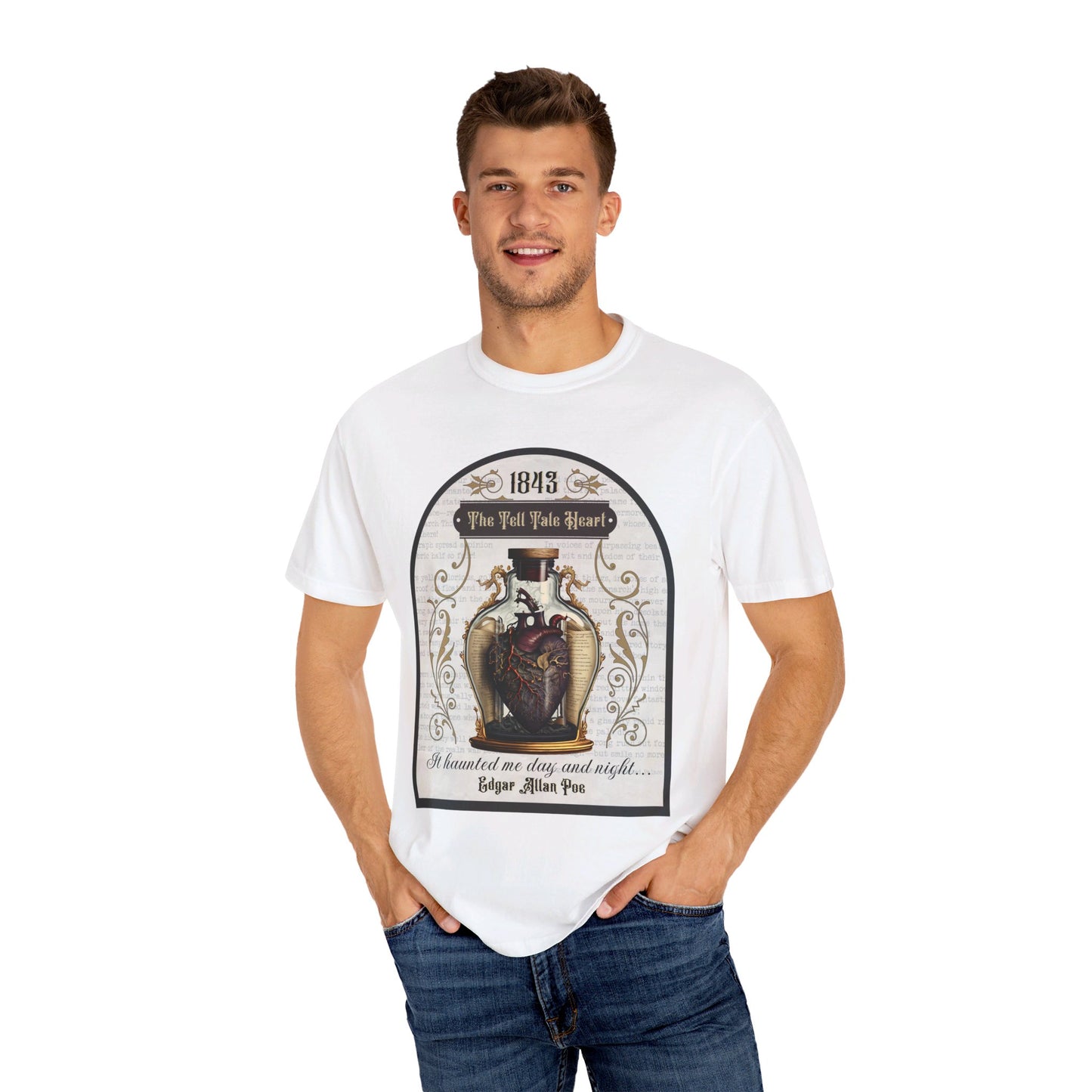 Edgar Allan Poe Shirt, The Tell Tale Heart Tee, Book, Reading Lover Shirt, Halloween, Gothic, Light Academia Gifts, Comfort Colours TShirt T-Shirt Printify