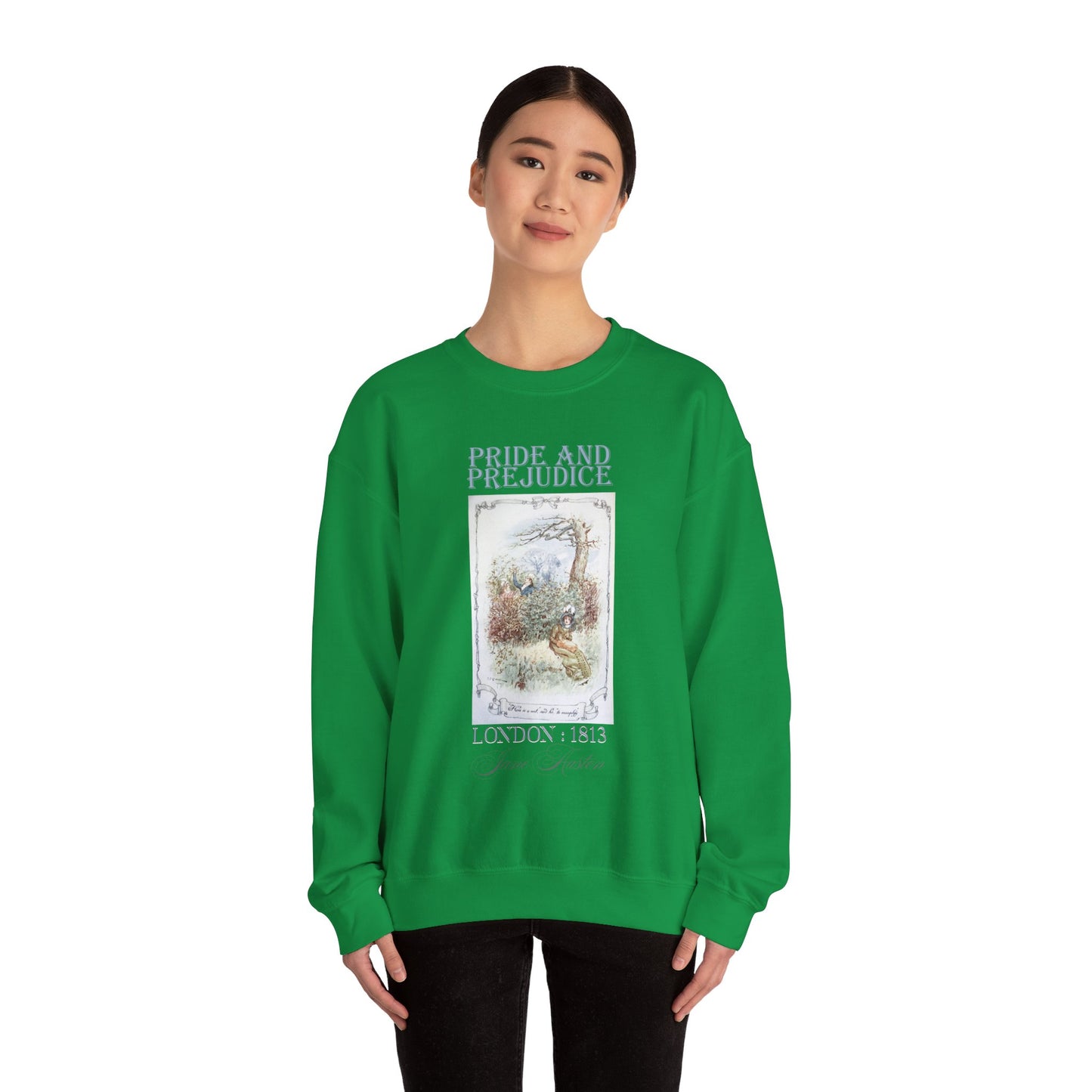 Jane Austen Sweatshirt, Pride & Prejudice Historical Romance Sweater, Bookish Literary Jane Austen Fan Art Gift for Her, Bookclub Shirt Sweatshirt Printify