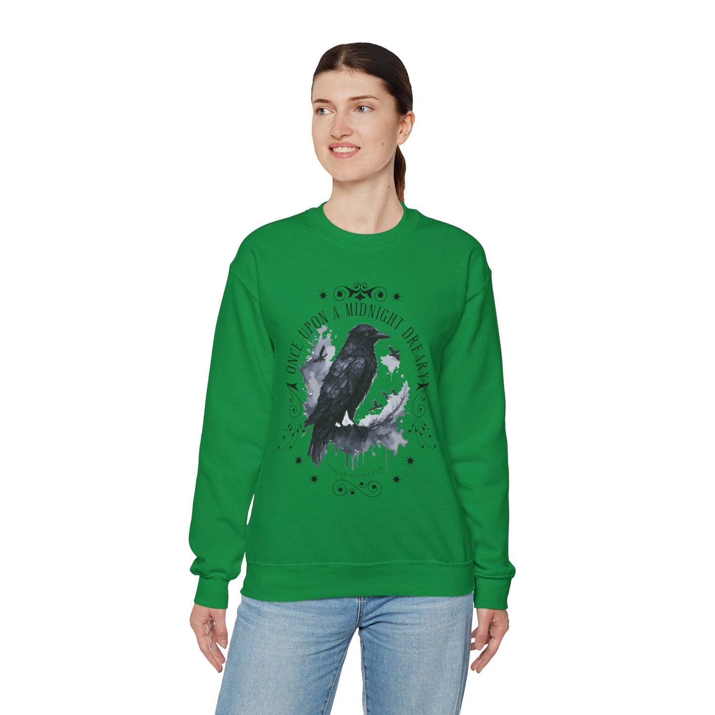 Edgar Allan Poe, The Raven Sweatshirt, Poet, Poetry Lover Sweater, Book Lover, Haunting Gothic Gift, Light, Dark Academia, Horror Movie Top Sweatshirt Printify