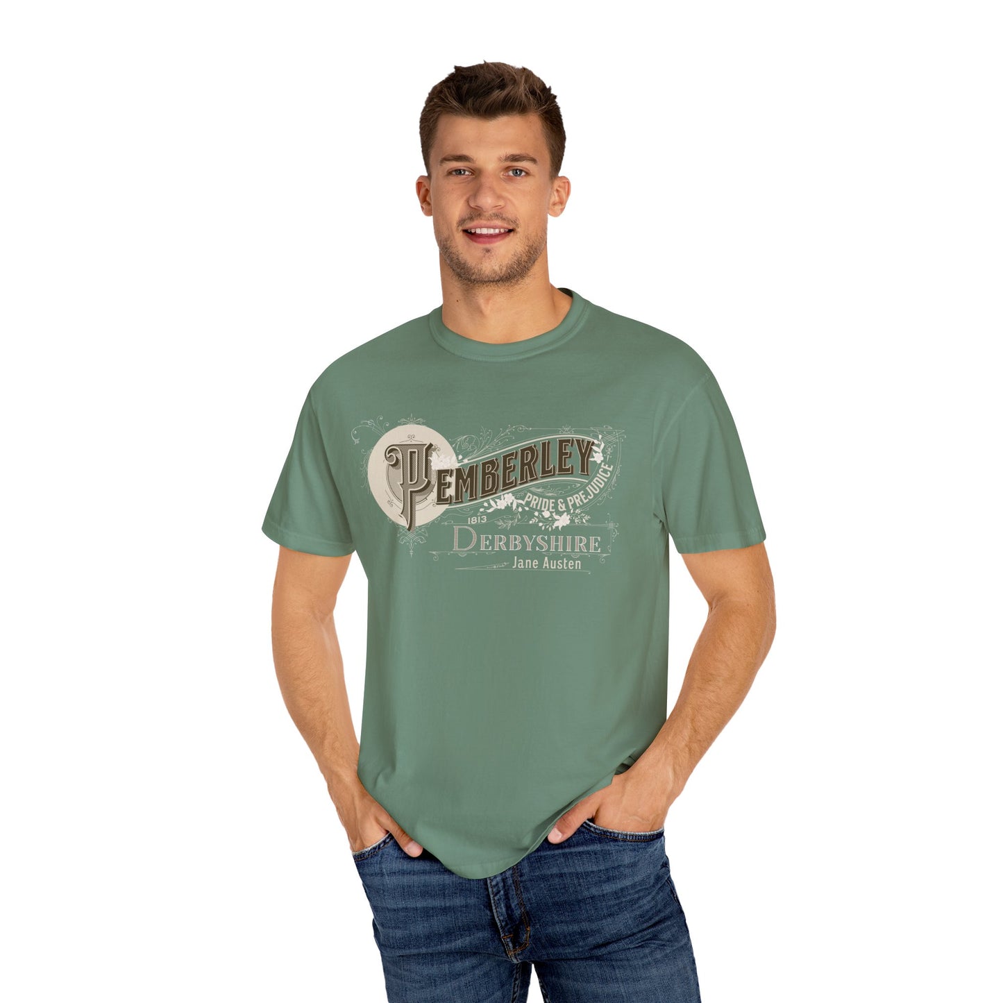 Pemberley TShirt Jane Austen Shirt Pride And Prejudice Gift For Jane Austen Fan Bookish Bookclub Gift Pemberly Derbyshire Fitzwilliam Darcy T-Shirt Printify