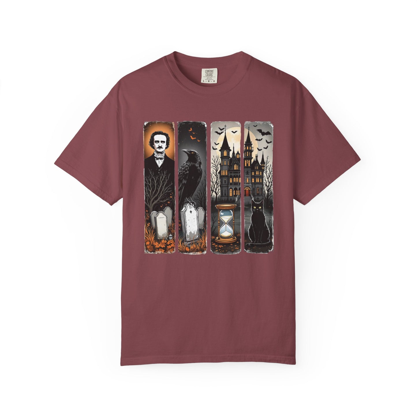 Edgar Allan Poe T-Shirt Gothic Graphic Tee The Raven Nevermore Quote Horror Literature Shirt Dark Academia Aesthetic Halloween Party Gift T-Shirt Printify Vineyard S