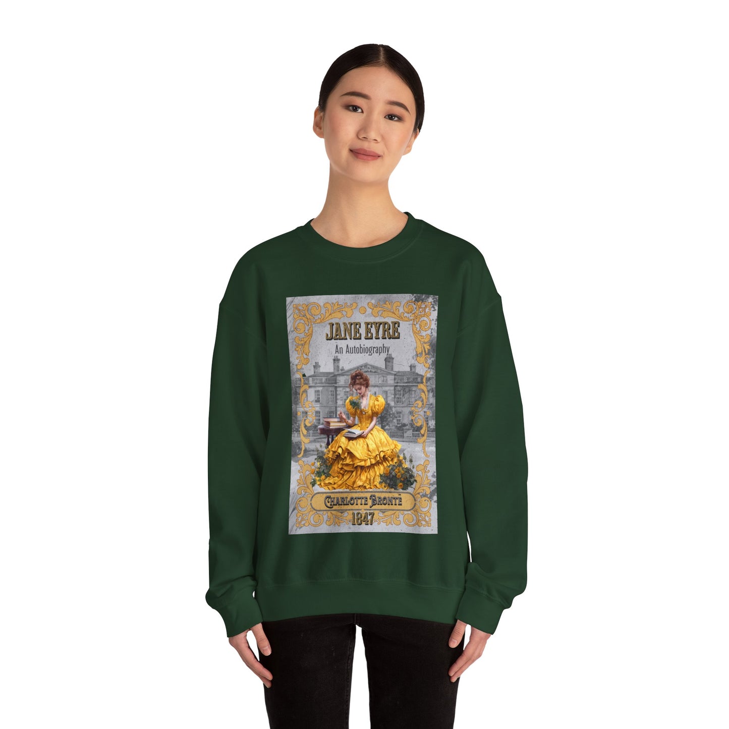 Jane Eyre Sweatshirt, Charlotte Brontë Historical Romance Sweater, Bookish Literary Brontë Sisters Fan Art Gift, Gift for Her, Readers, Sweatshirt Printify