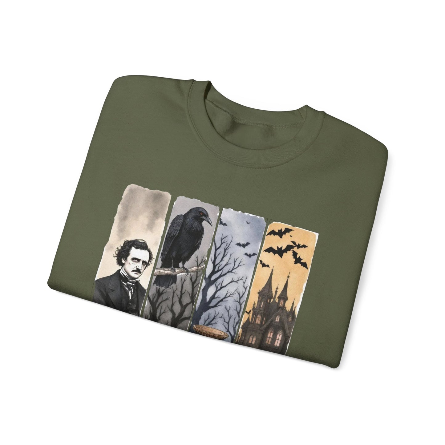 Edgar Allan Poe Sweatshirt The Raven Nevermore Gothic Horror Sweater Dark Academia Macabre Halloween Gift for Book Lovers Birthday Christmas