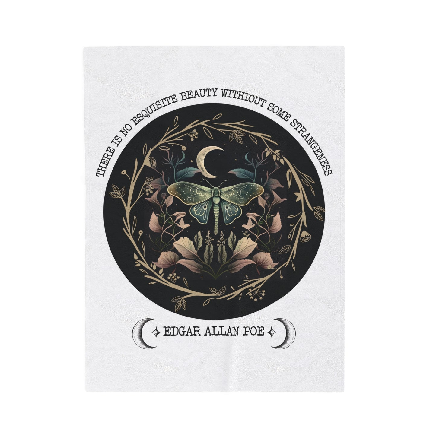 Edgar Allan Poe, Nevermore The Raven Throw Blanket, Book Lover Reading Blanket, Gothic, Light, Dark Academia, Horror Movie Watching Blanket All Over Prints Printify 30" × 40"