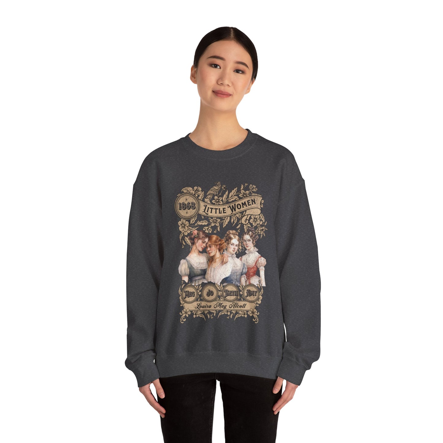 Little Women Sweatshirt, Louisa May Alcott Historical Romance Sweater, Bookish Literary Fan Art Gift, Gift for Her, Bookclub Crewneck Shirt Sweatshirt Printify