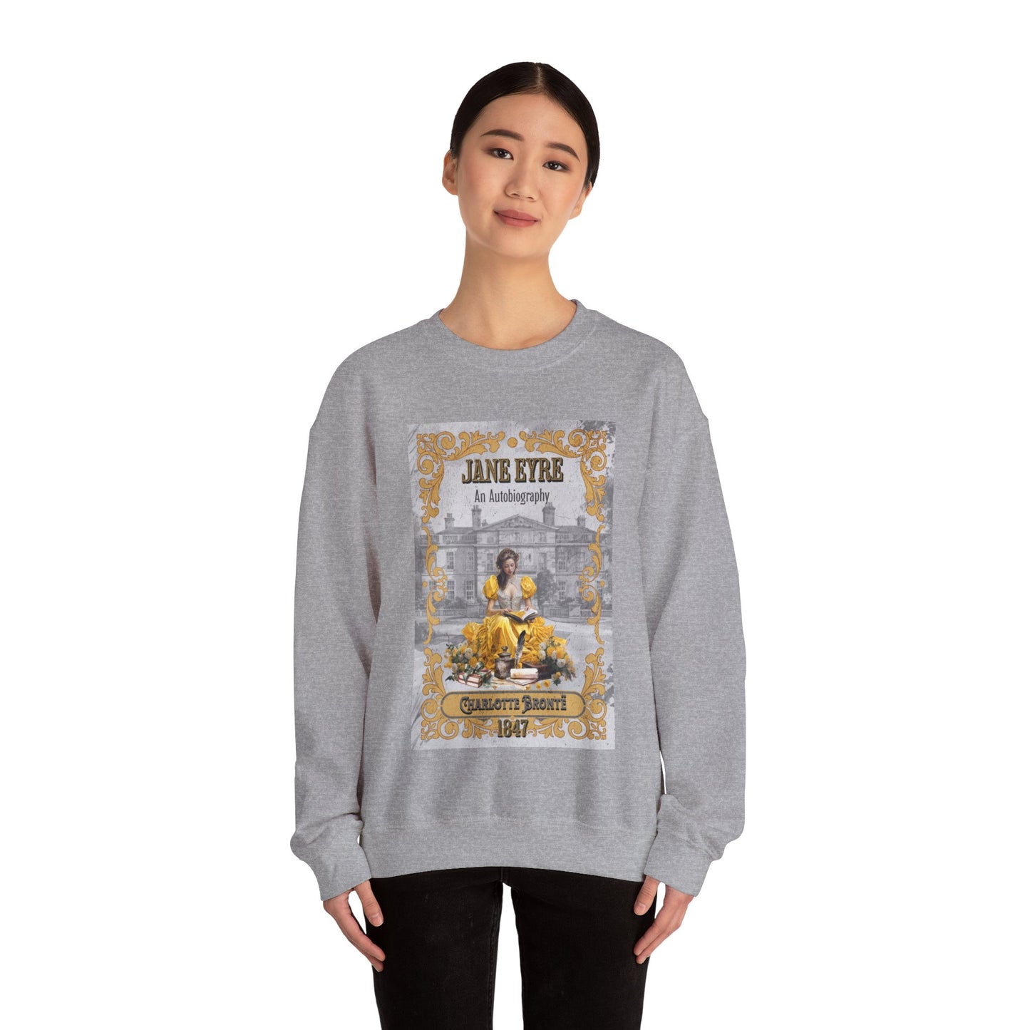 Jane Eyre Sweatshirt, Charlotte Brontë Historical Romance Sweater, Bookish Literary Brontë Sisters Fan Art Gift, Gift for Her, Readers, Sweatshirt Printify