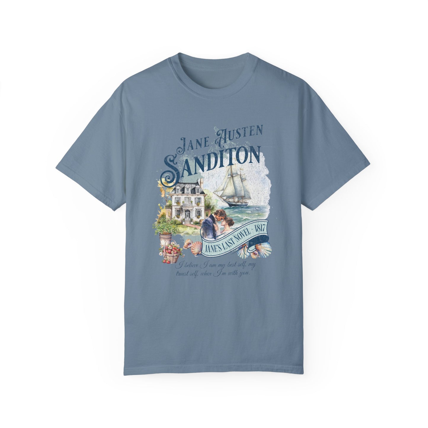 Sanditon Jane Austen Fan T-Shirt Historical Romance Reader Gift T-Shirt Printify Ice Blue S