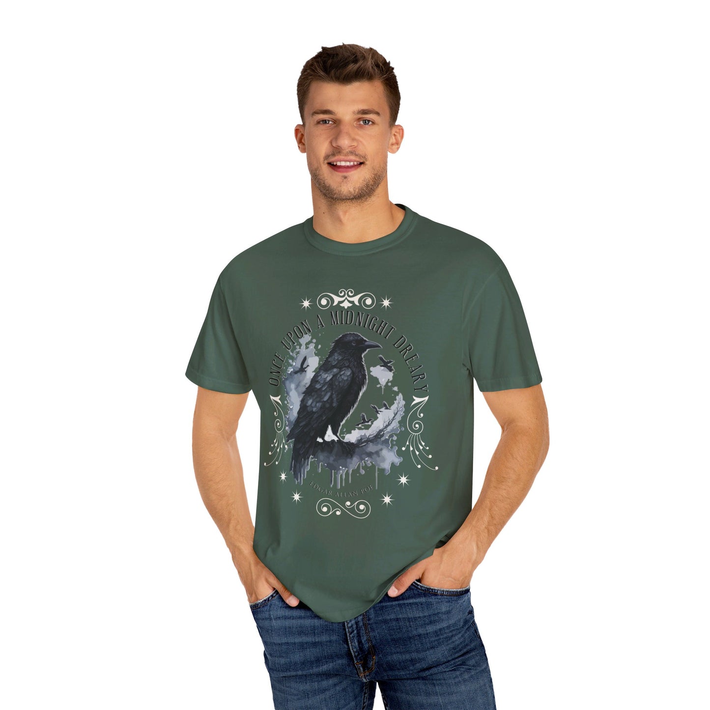 Edgar Allan Poe Shirt, The Raven Nevermore Poet, Poetry Lover Tee, Book, Reading Lover Shirt, Gothic, Light Academia Gifts, Comfort Colours T-Shirt Printify