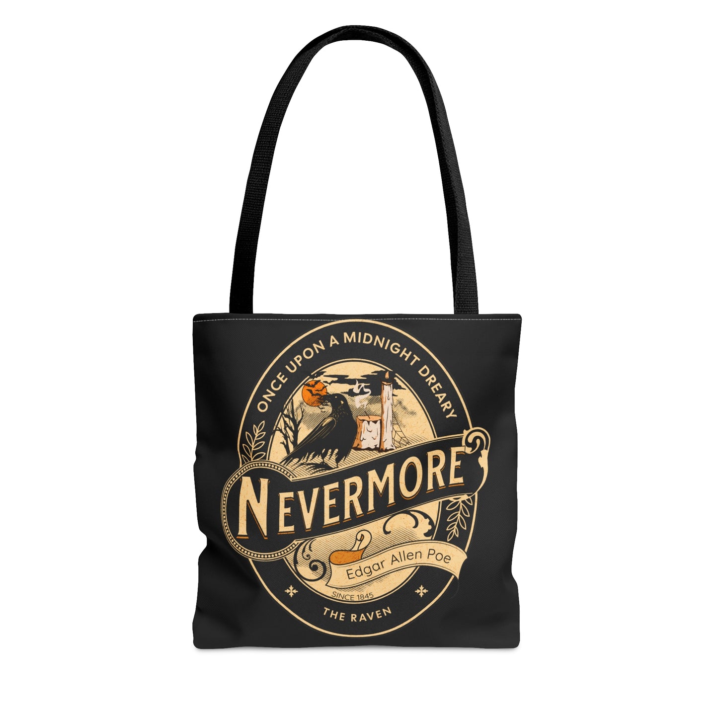 Edgar Allan Poe Tote Bag, The Raven Vintage Poetry Lover Shoulder Bag, Dark Academia, Literary, Bookish, Bookclub Gift, Fall Autumn Gift Bags Printify Small