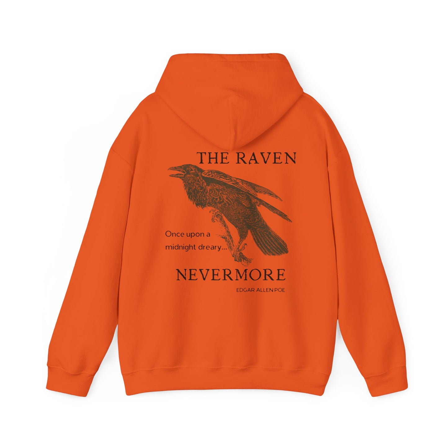 Halloween Vintage The Raven Hoodie, Spooky Season Sweater, Trick or Treating Shirt, Halloween Party Top, Edgar Allen Poe, Nevermore, Gothic Hoodie Printify