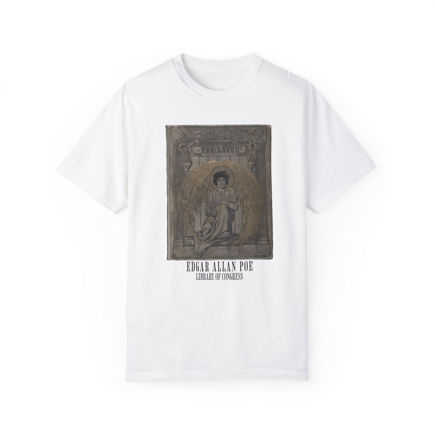 Edgar Allan Poe T-Shirt The Raven First Edition Gift For Poe Lovers Literary Shirt Nevermore Darkness There Gothic Whimsigoth Dark Academia T-Shirt Printify