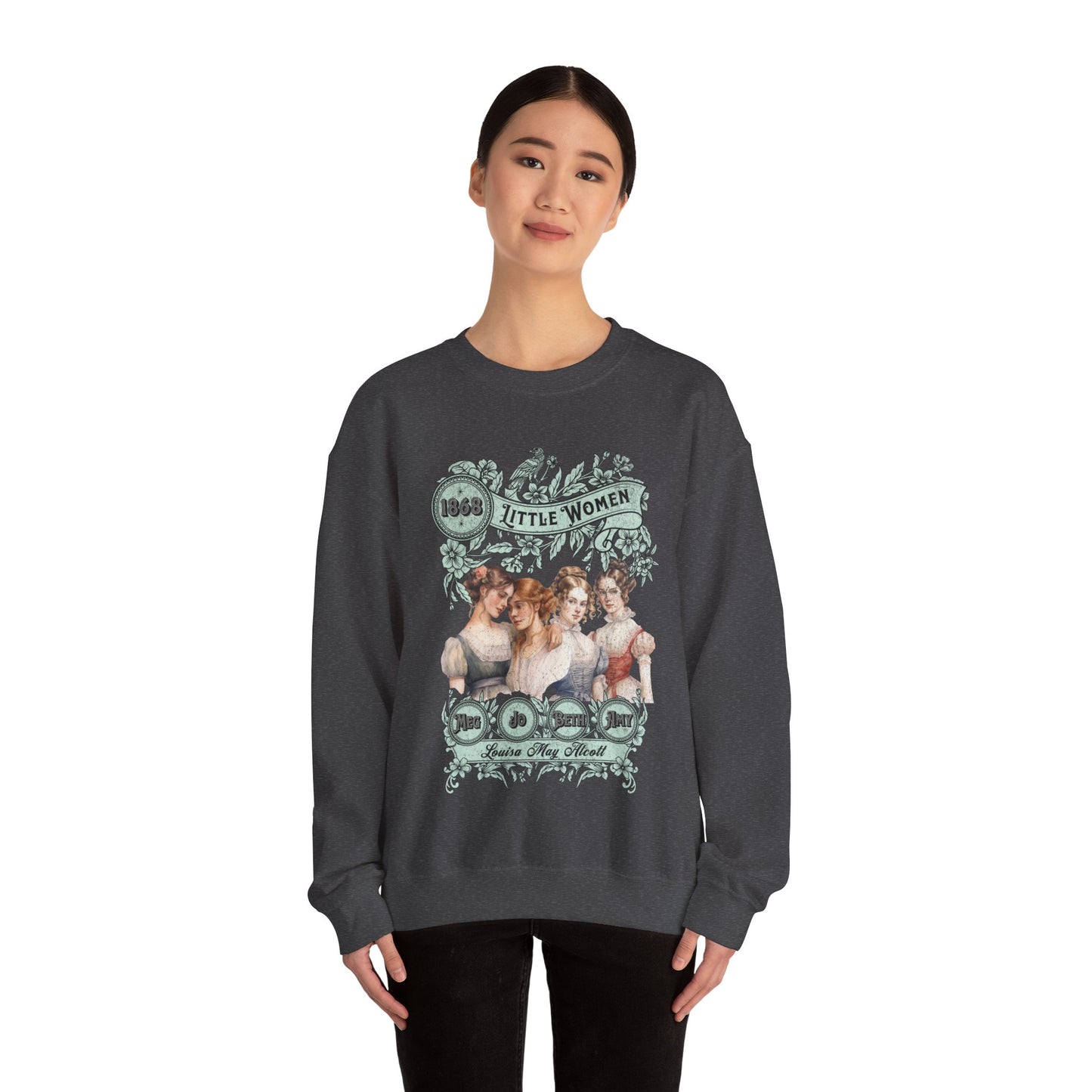 Little Women Sweatshirt, Louisa May Alcott Historical Romance Sweater, Bookish Literary Fan Art Gift, Gift for Her, Bookclub Crewneck Shirt Sweatshirt Printify