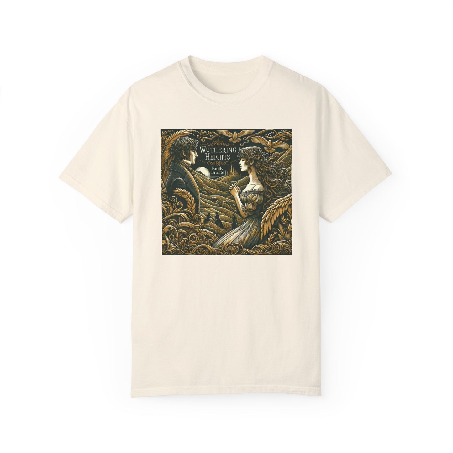 Wuthering Heights T-Shirt Emily Brontë Romantasy Literarure Shirt Bookish Academia Gift For Her Birthday Heathcliffe Bookclub Booknerd Tee T-Shirt Printify Ivory S