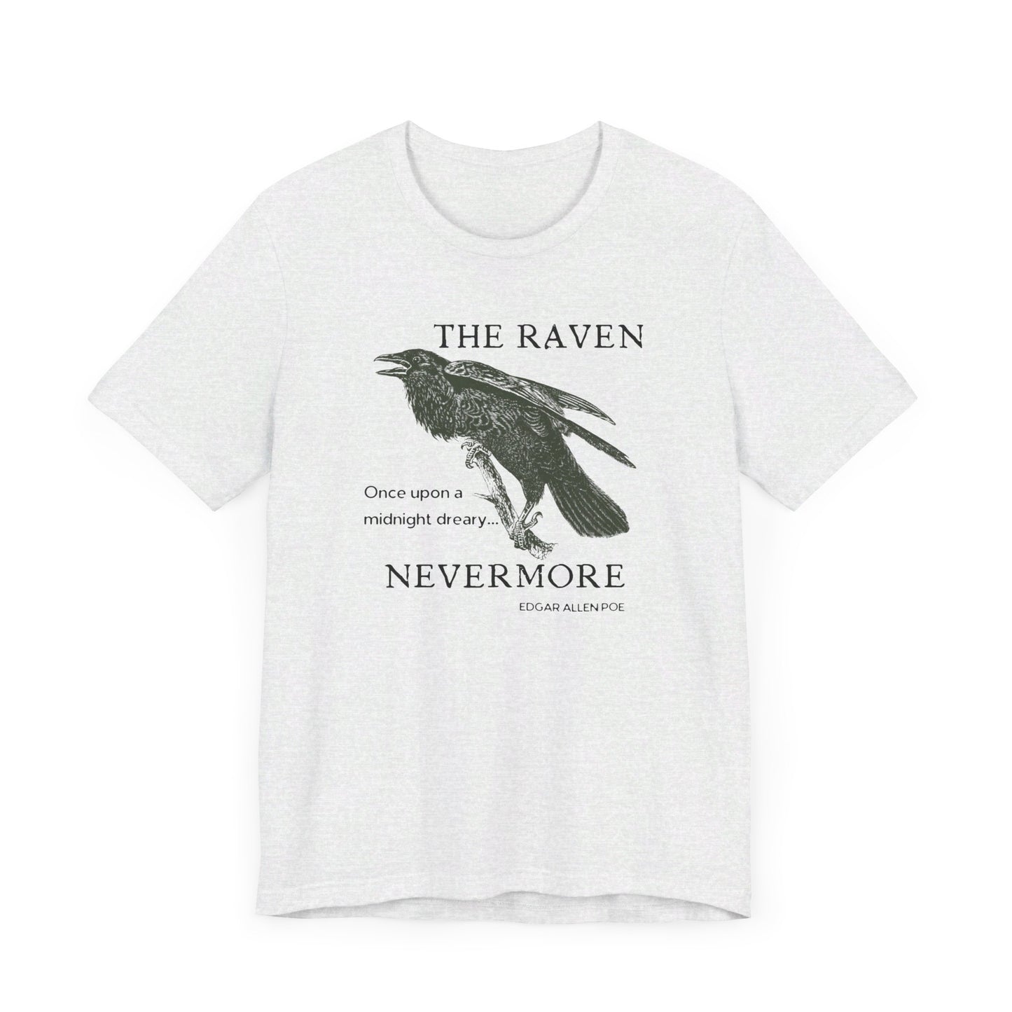 Halloween Vintage The Raven TShirt, Spooky Season Tee, Trick or Treating Shirt, Halloween Party T-Shirt, Edgar Allen Poe, Nevermore, Gothic T-Shirt Printify