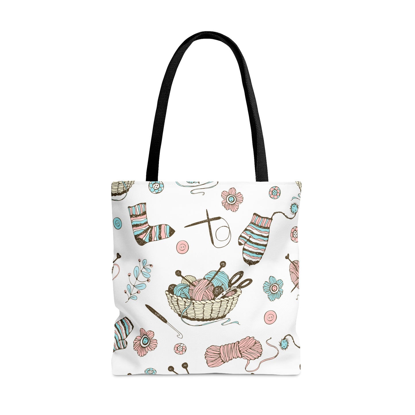 Craft, Crochet or Knitting Tote Bag, Yarn Storage Shoulder Bags, Gift for Knitter, Crafter, Grocery Shopping, School, Resusable, Travel Bag Bags Printify Small